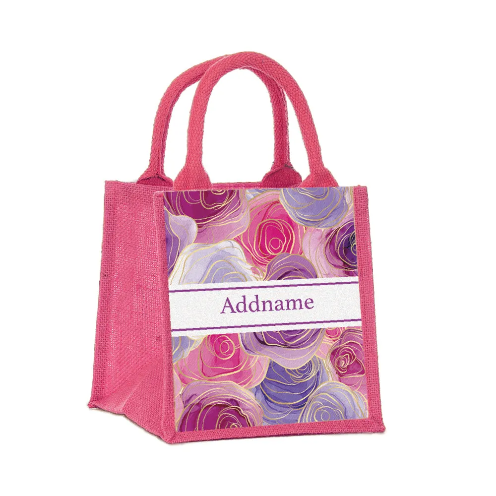 Abstract Rose Jute Tote Bag