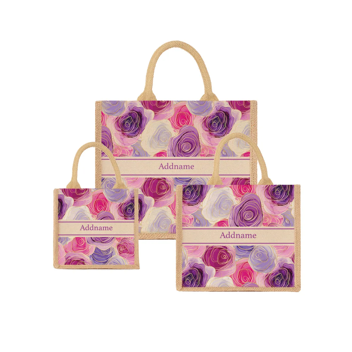 Abstract Rose Jute Tote Bag