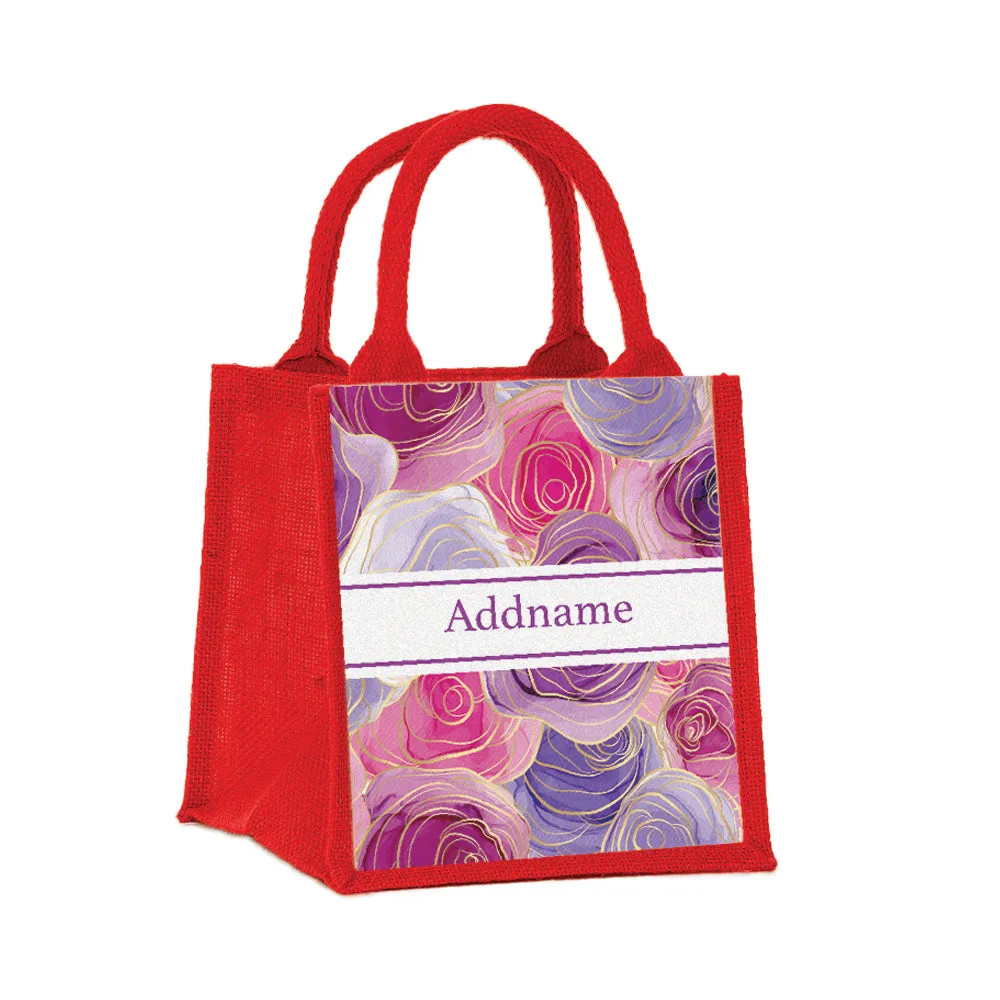 Abstract Rose Jute Tote Bag