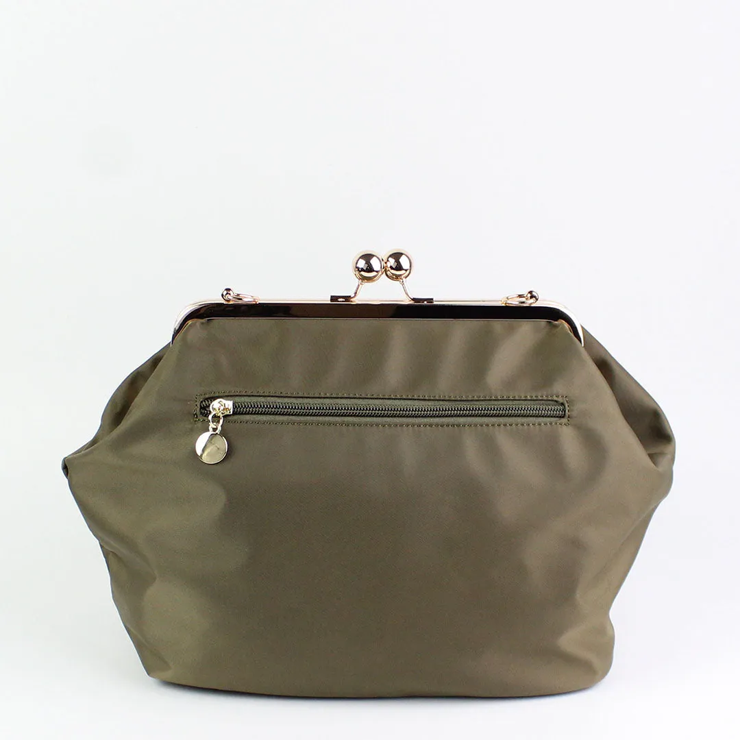 Anna Olive Green Clutch Bag