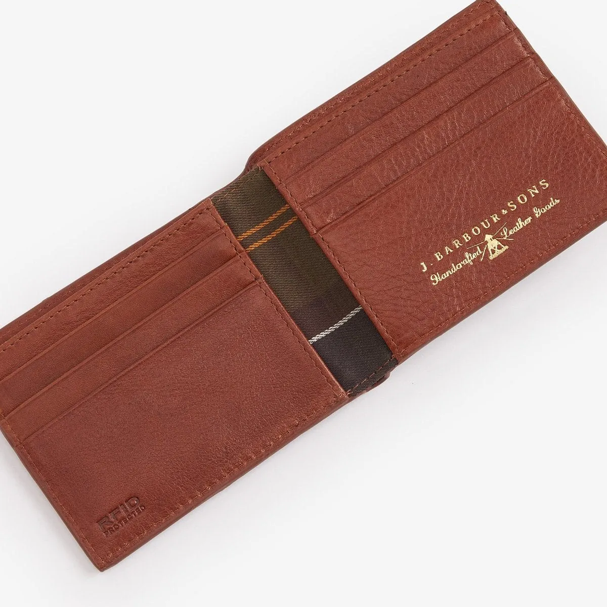 Barbour Belsay Leather Wallet in Brown