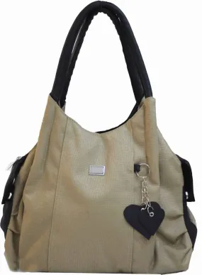 Beige Fabric Handbag