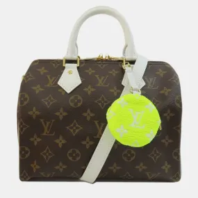 Brown Monogram Canvas Match Speedy Bandouliere 25 Satchel