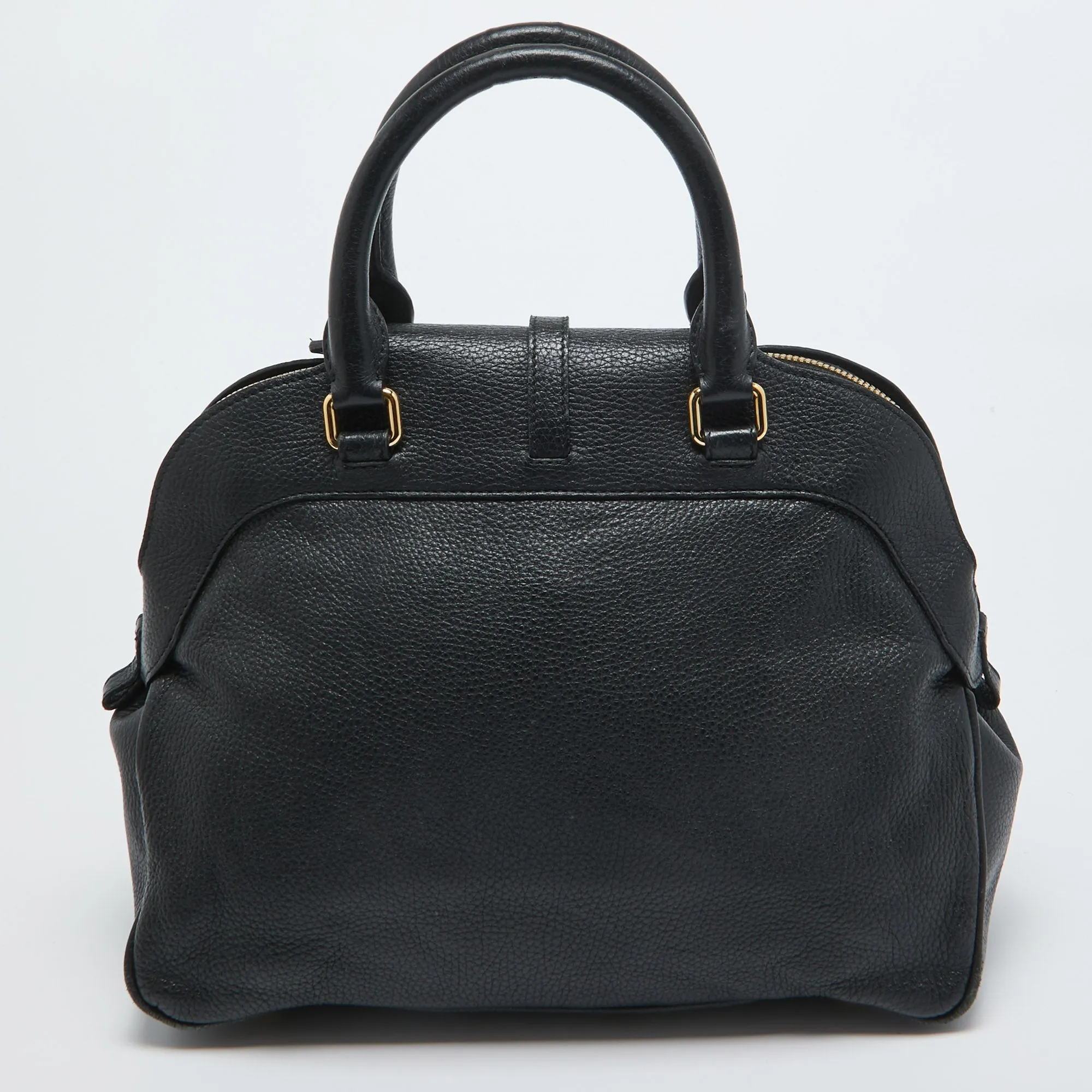 BURBERRY Black Leather Padlock Flap Satchel