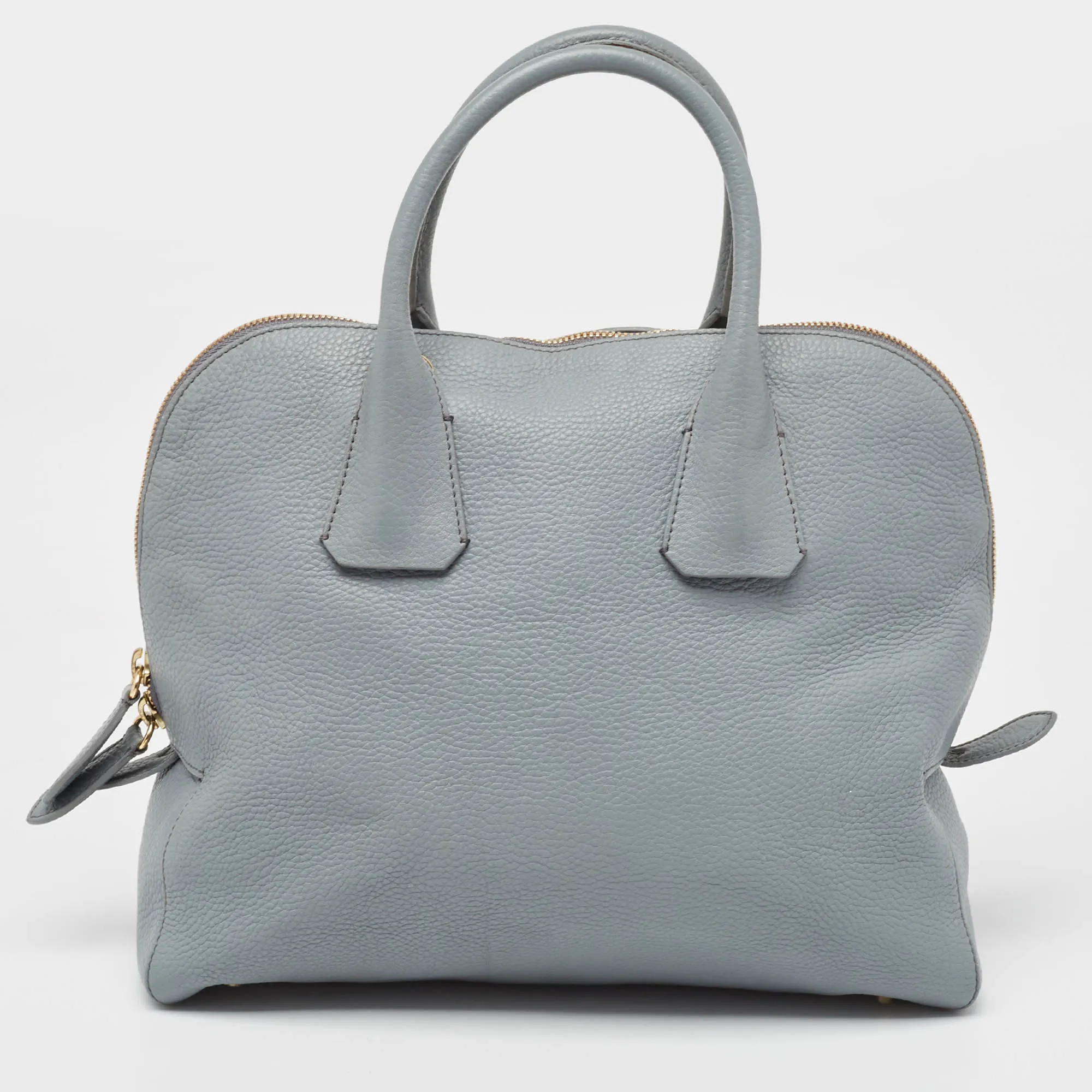 BURBERRY Light Blue Leather Greenwood Satchel