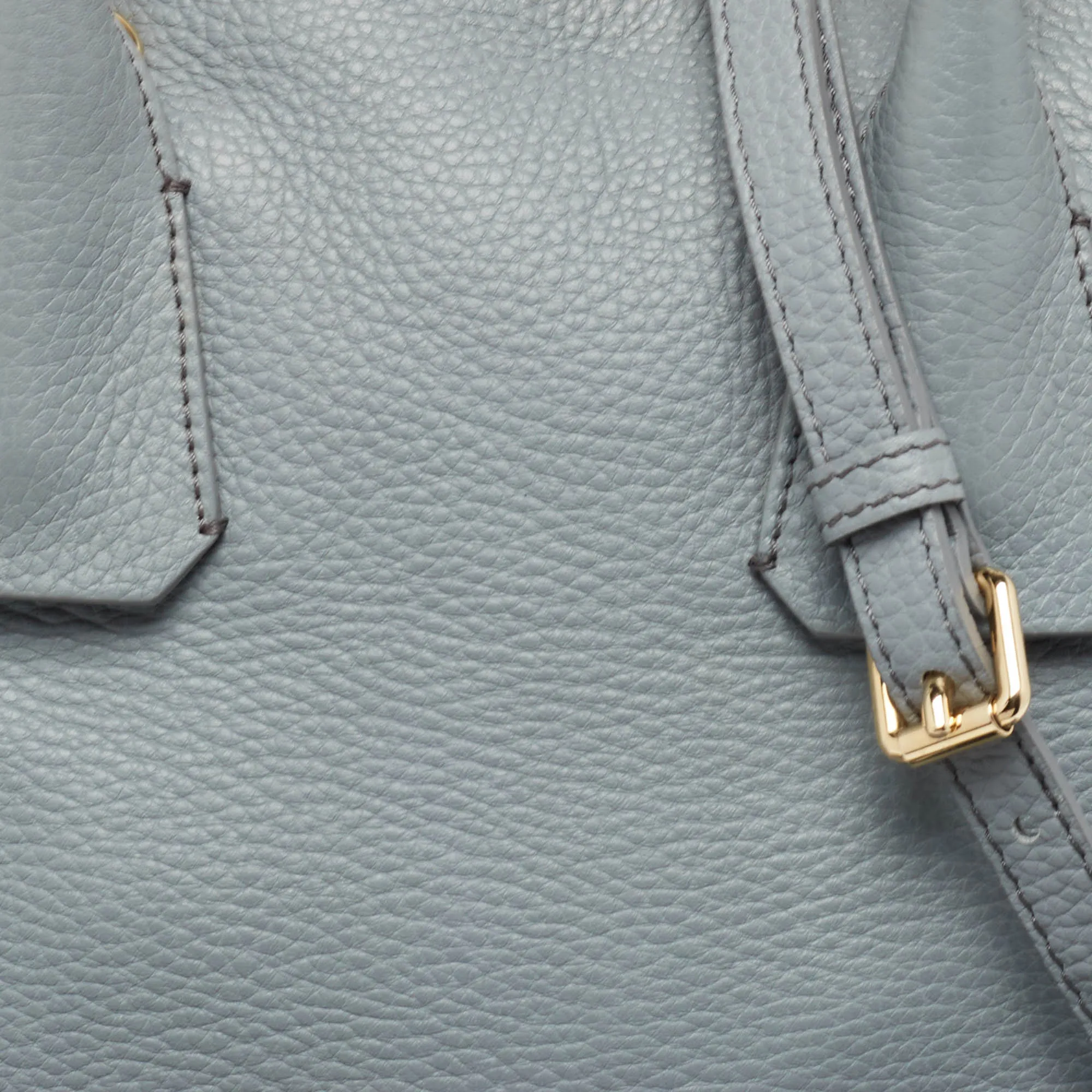 BURBERRY Light Blue Leather Greenwood Satchel