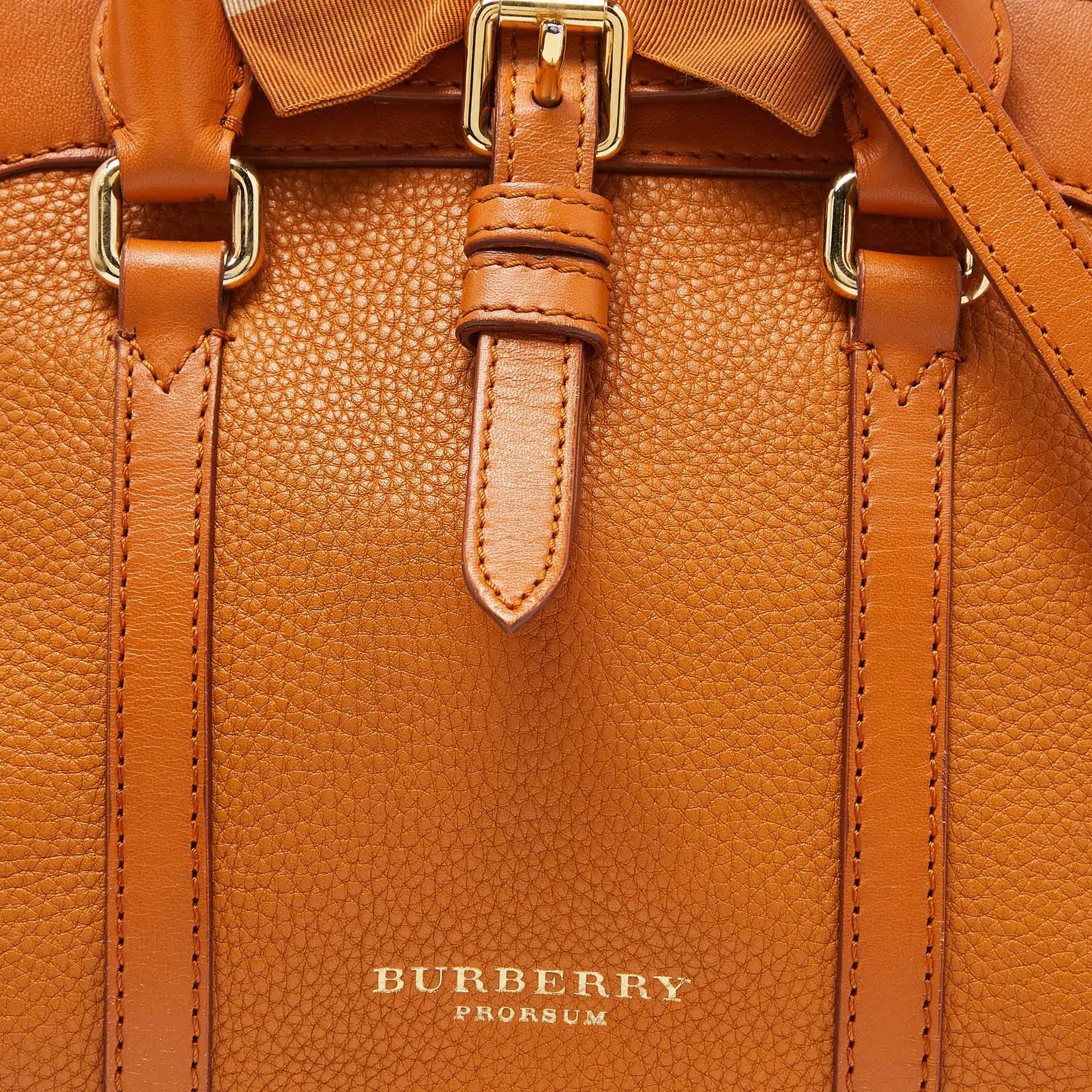 BURBERRY Orange Leather Bow Satchel