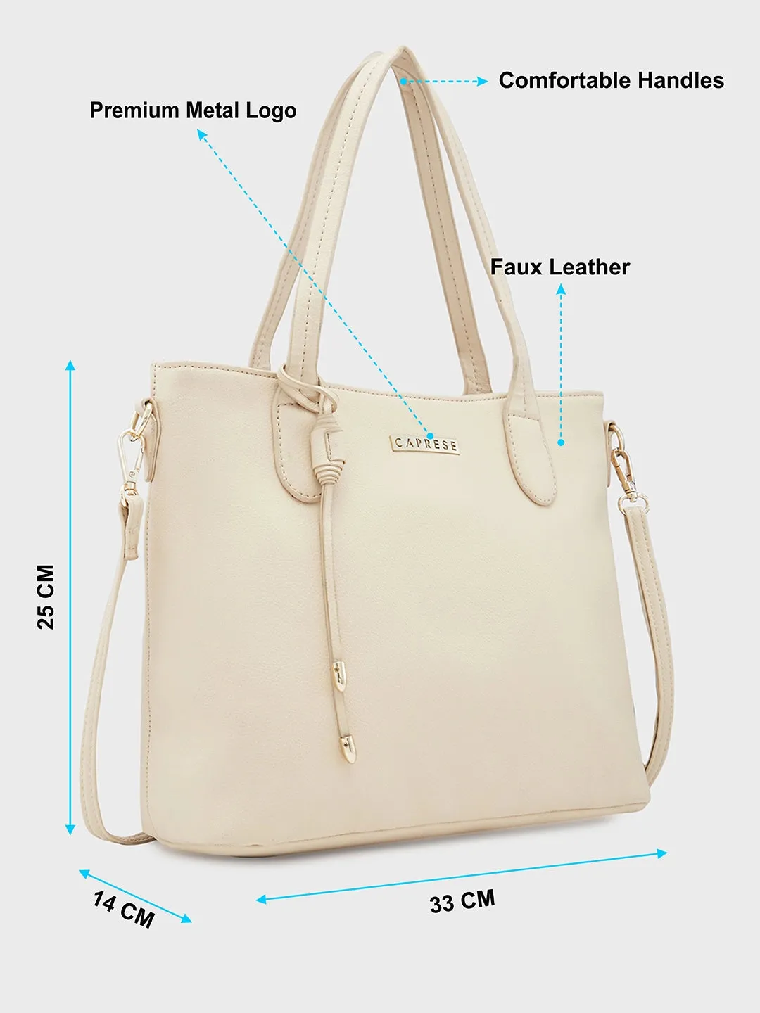 Caprese Belair Tote Medium Beige