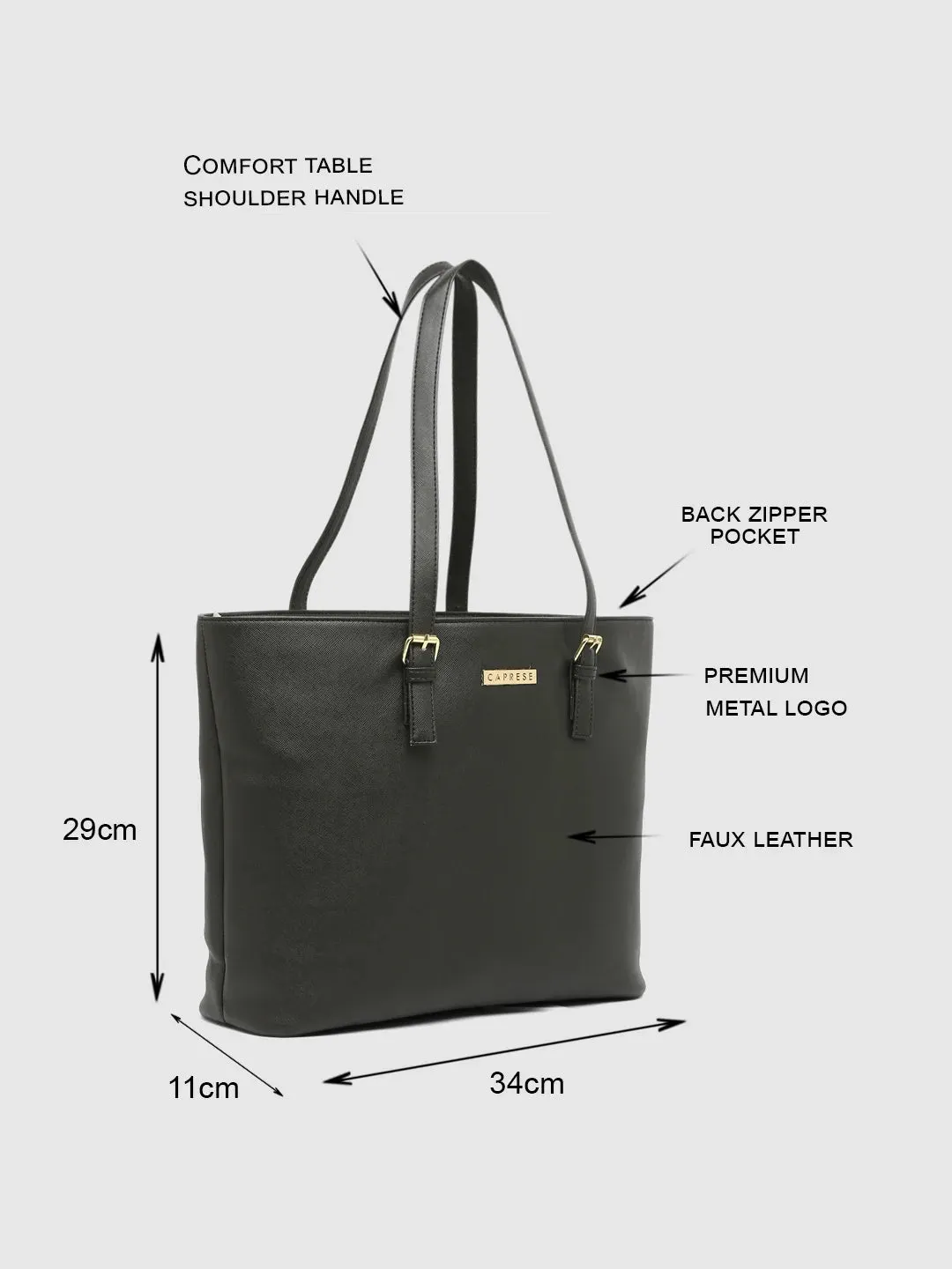 Caprese Holden Saffiano Tote Medium Black