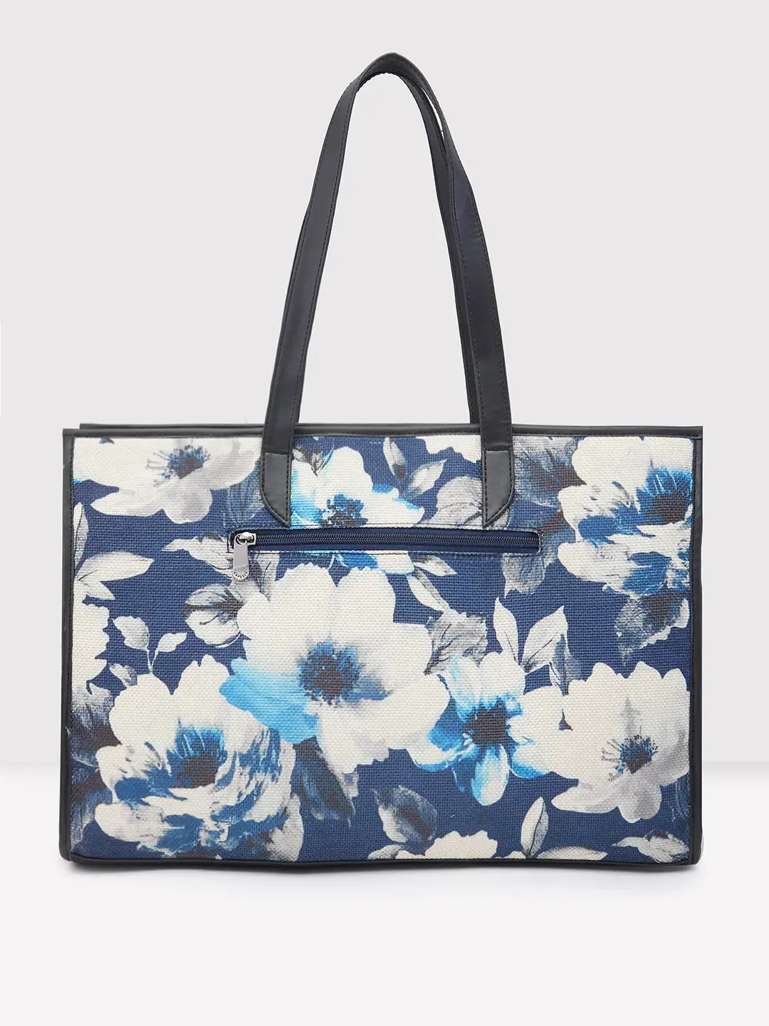 Caprese Poppy Tote Medium Printed Women'S Handbag Dark Blue