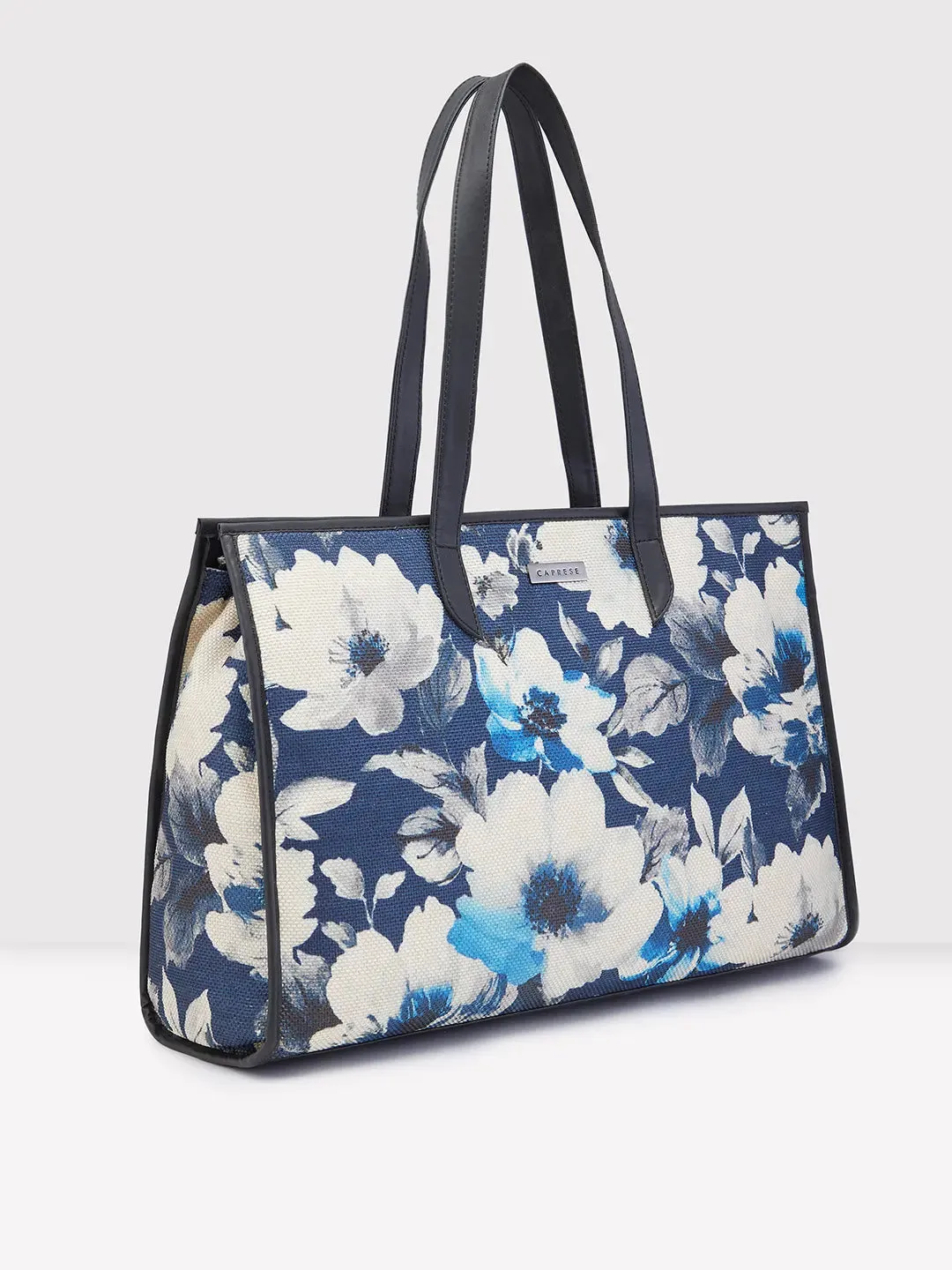 Caprese Poppy Tote Medium Printed Women'S Handbag Dark Blue