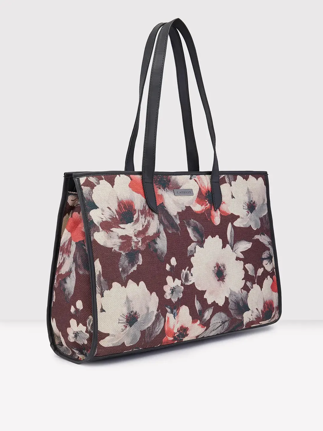 Caprese Poppy Tote Medium Printed Women'S Handbag Tan