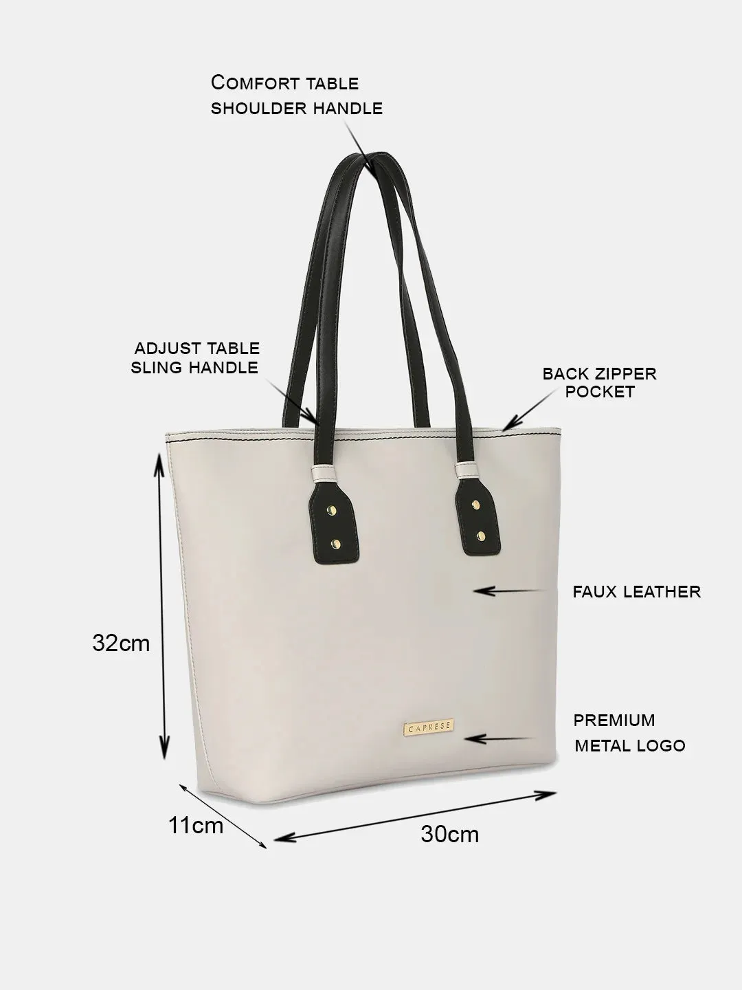 Caprese Salvo Tote Medium Grey