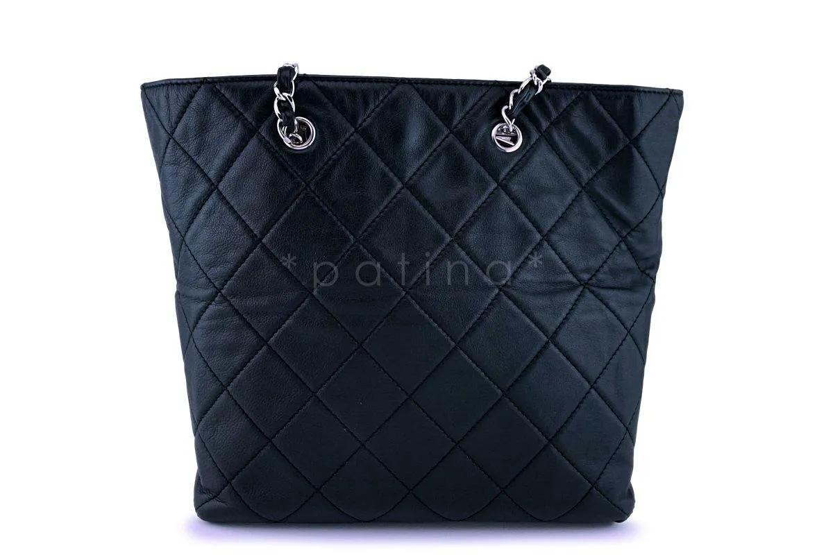 Chanel Black Calfskin In Business Quilted Tote Bag SHW