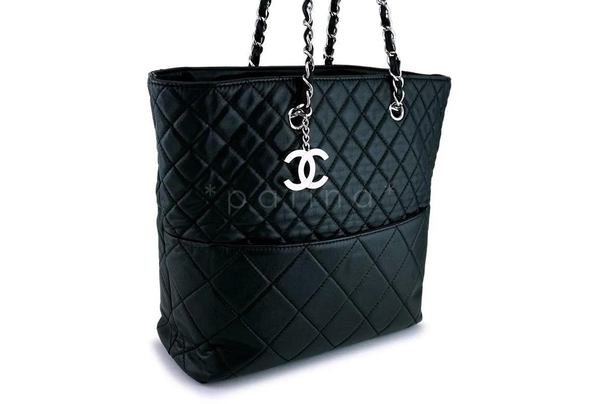 Chanel Black Calfskin In Business Quilted Tote Bag SHW