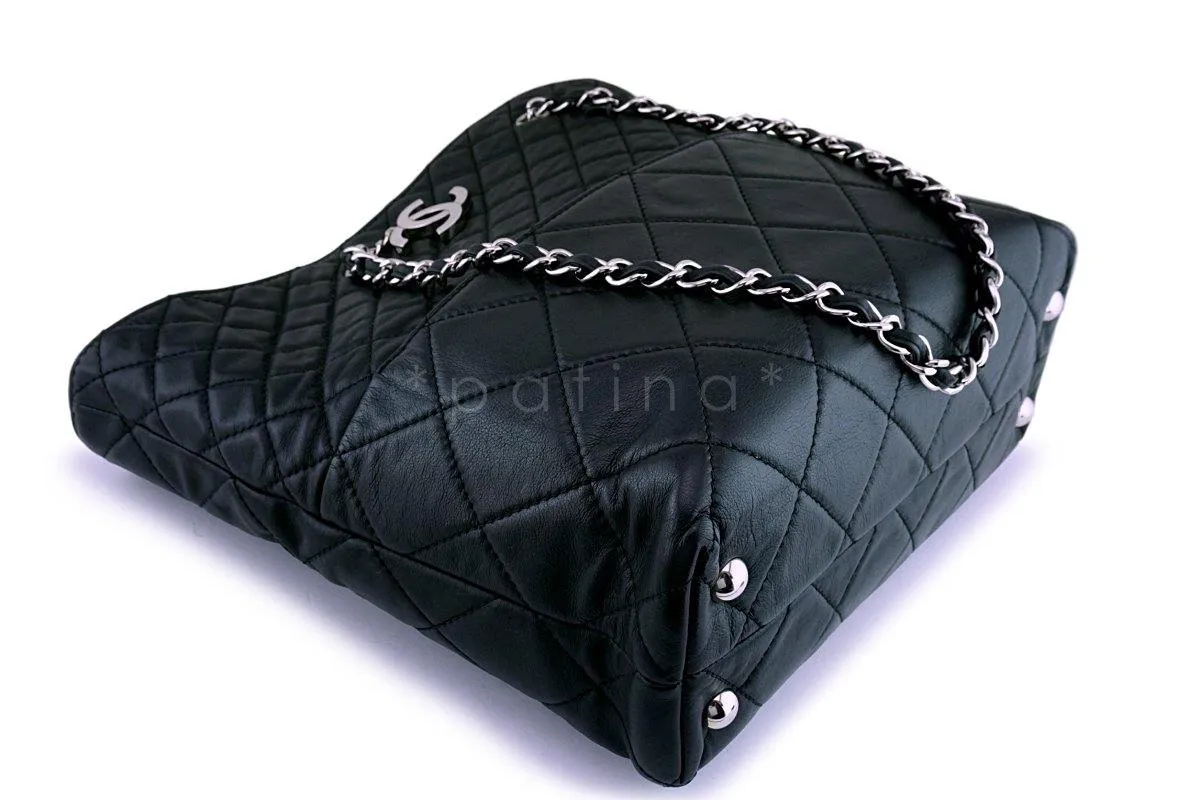 Chanel Black Calfskin In Business Quilted Tote Bag SHW