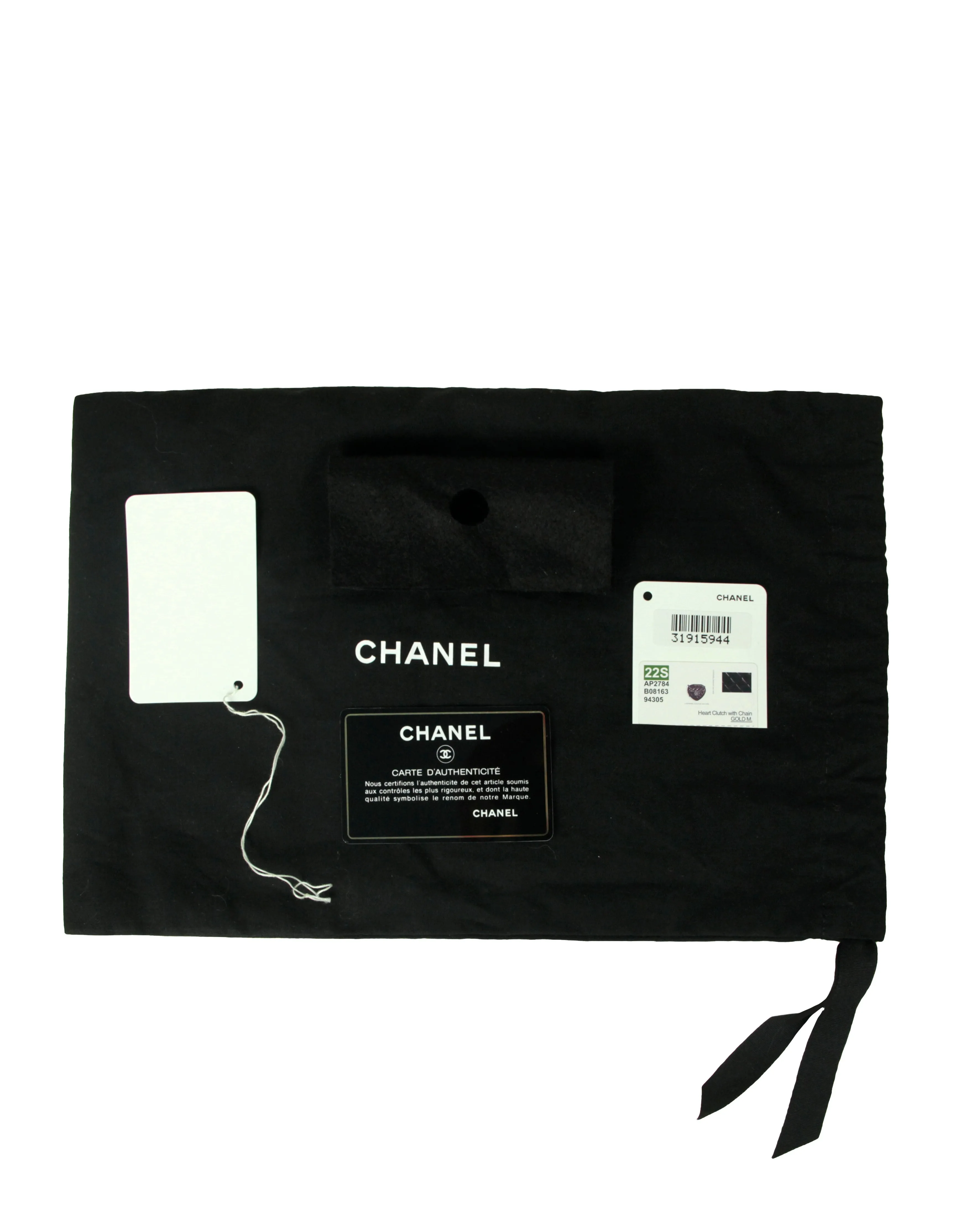 Chanel Black Lambskin Quilted CC In Love Heart Clutch Bag With Chain