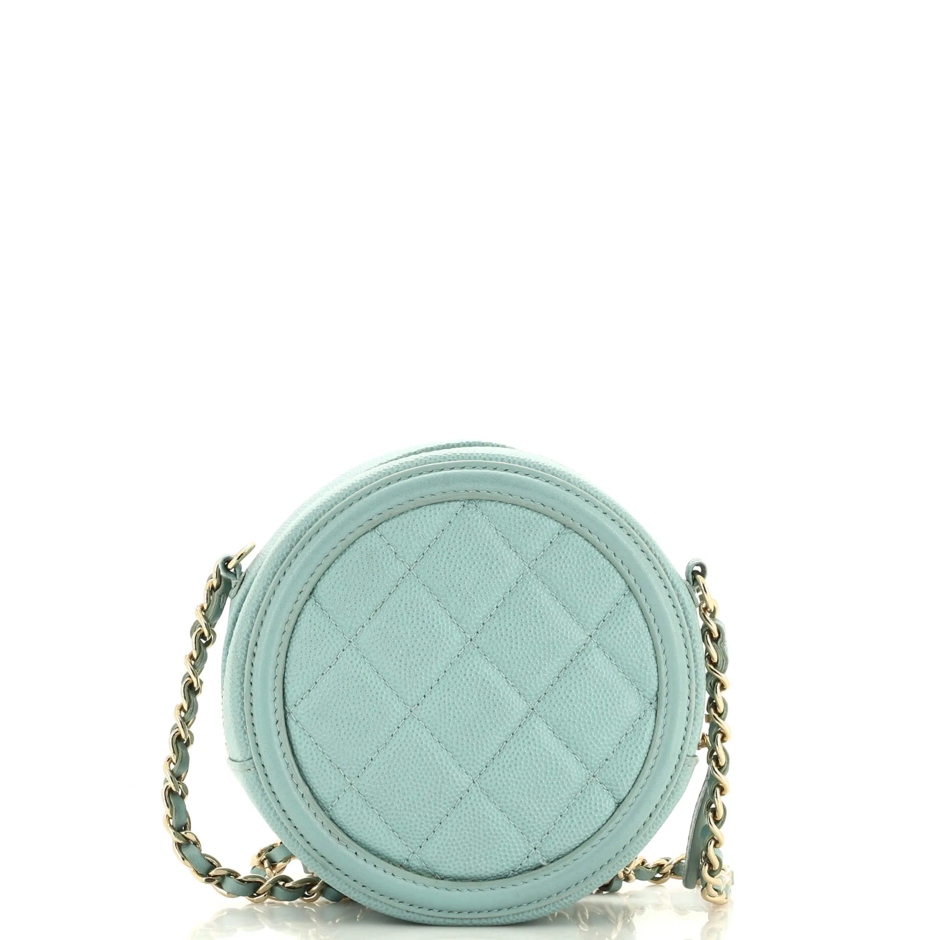 Chanel Filigree Round Clutch With Chain