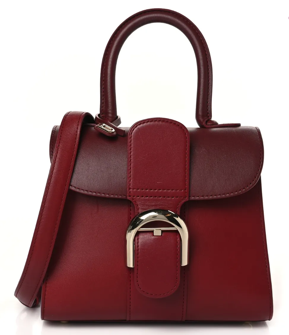 DELVAUX BOX CALFSKIN MINI BRILLANT SATCHEL IN RED