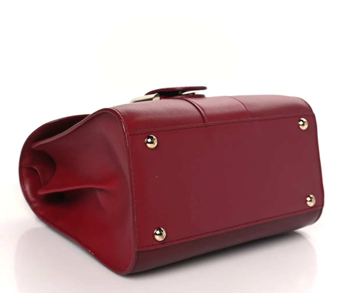 DELVAUX BOX CALFSKIN MINI BRILLANT SATCHEL IN RED