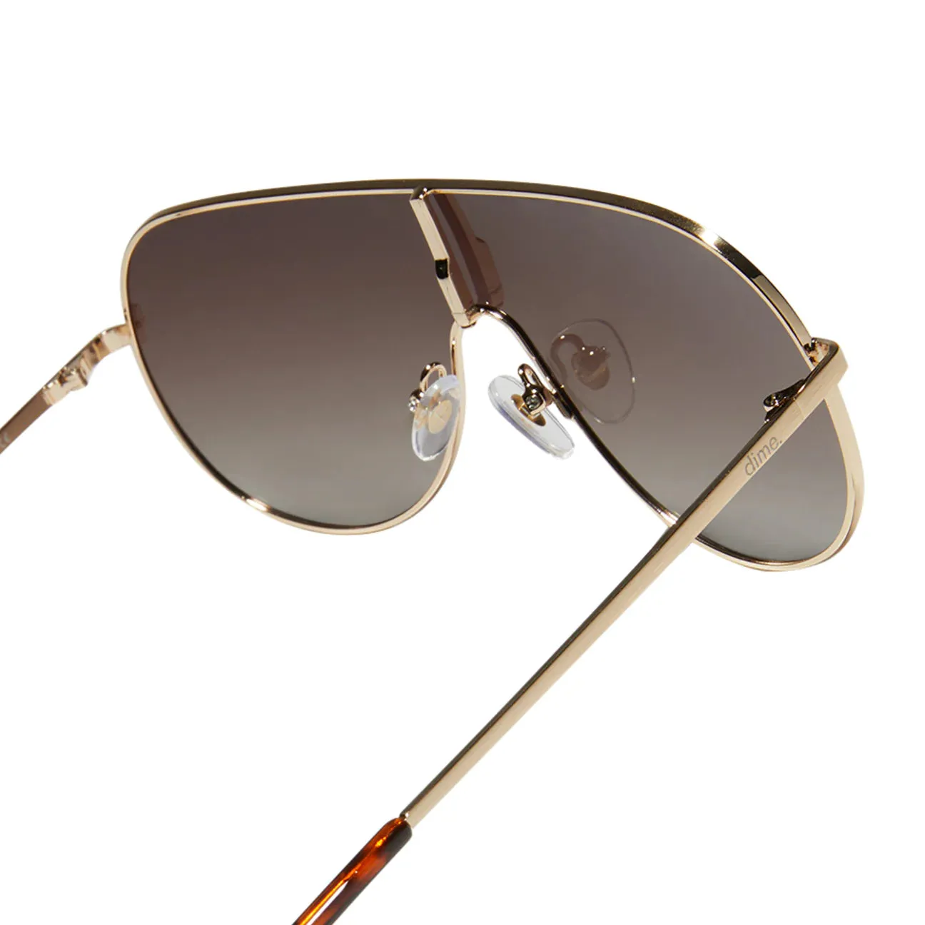 Dime Tarzana brushed gold brown gradient polarized sunglasses