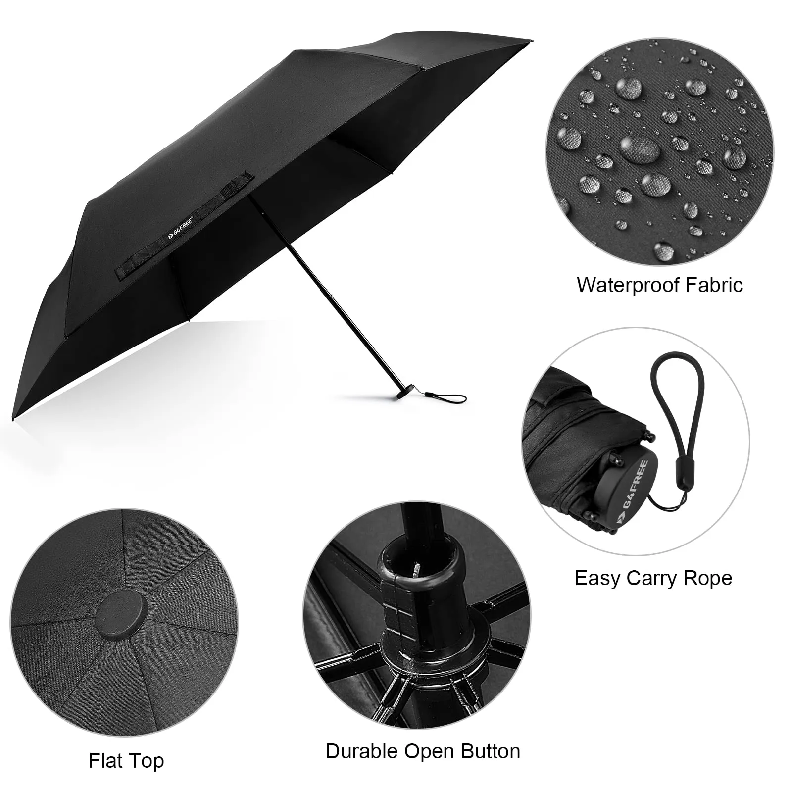 G4Free Travel Umbrella Compact Ultralight Carbon Fiber Super Slim Small Mini UV Sun Umbrellas