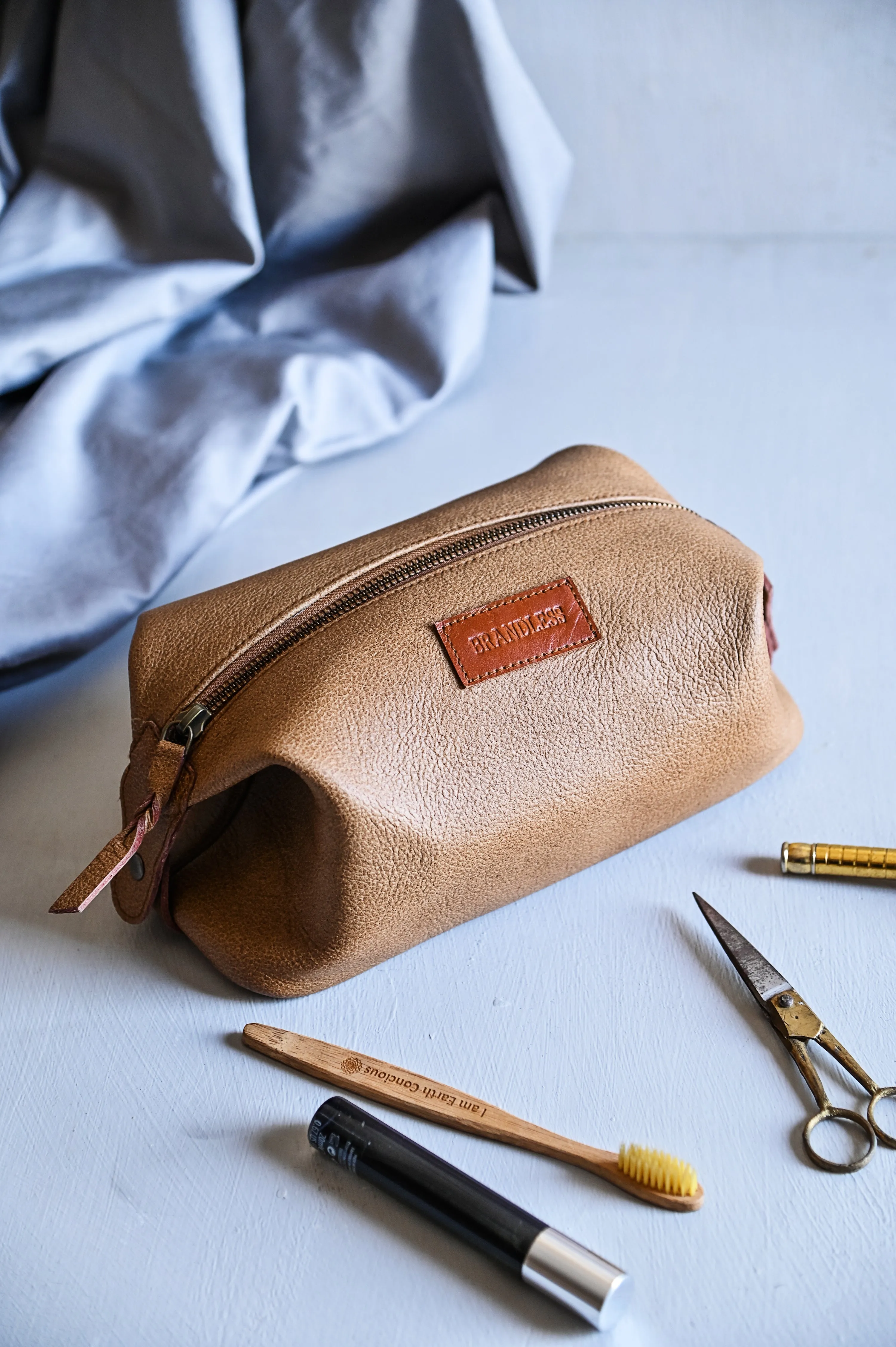 Leather Dopp Kit - Brown