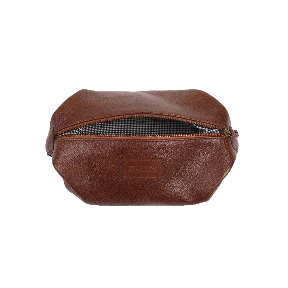 Leather Dopp Kit - Brown