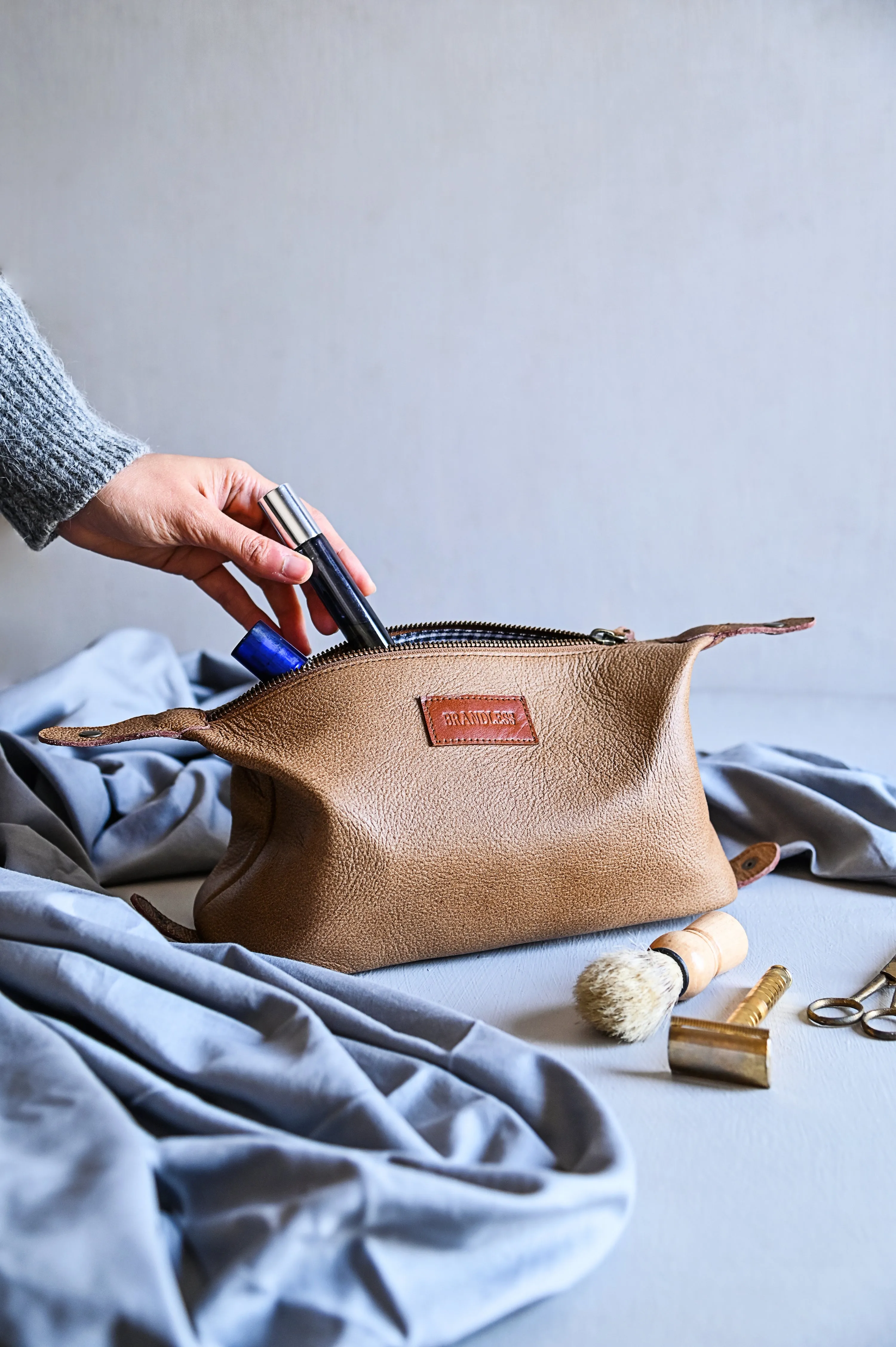 Leather Dopp Kit - Brown