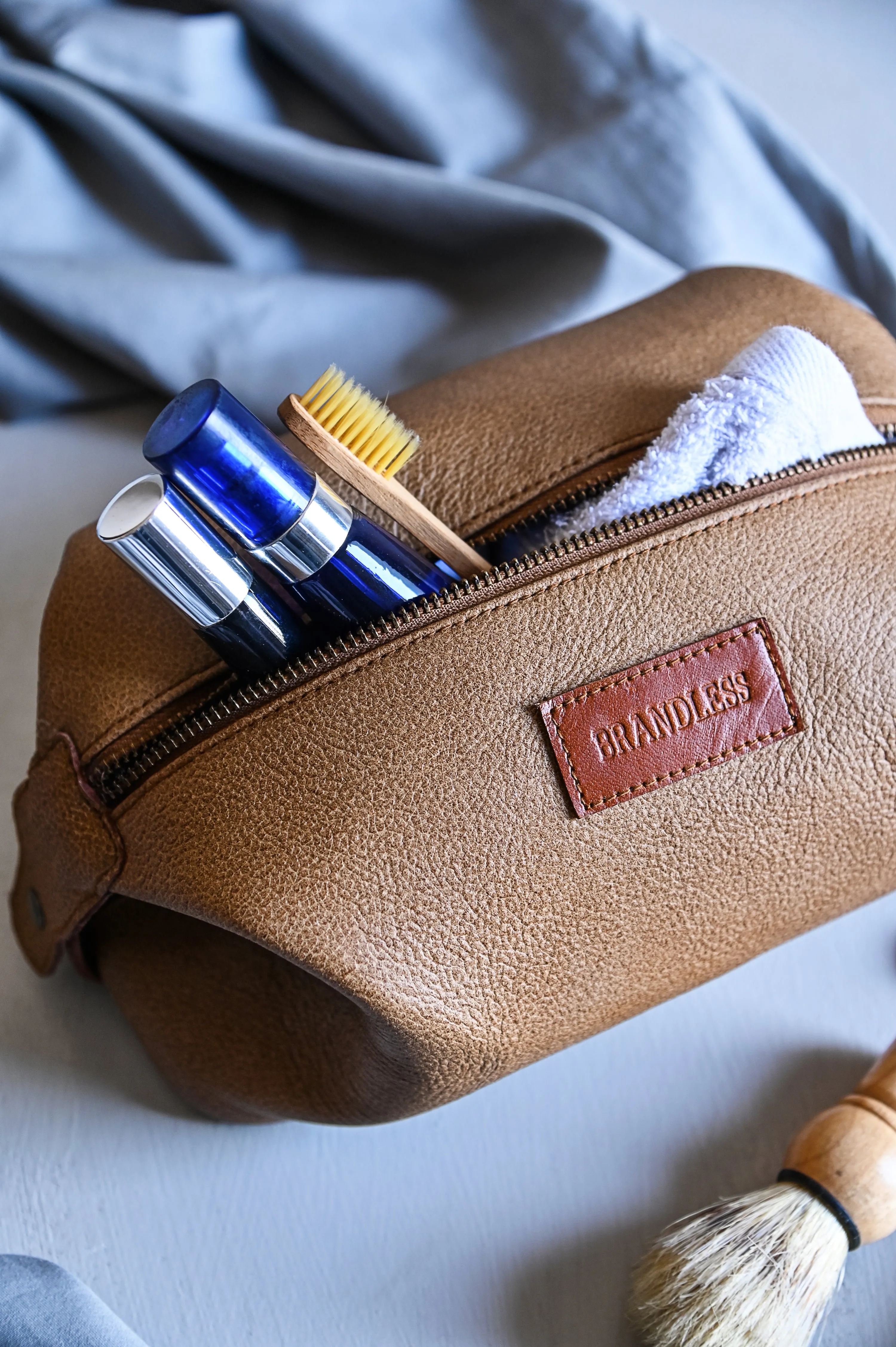 Leather Dopp Kit - Brown