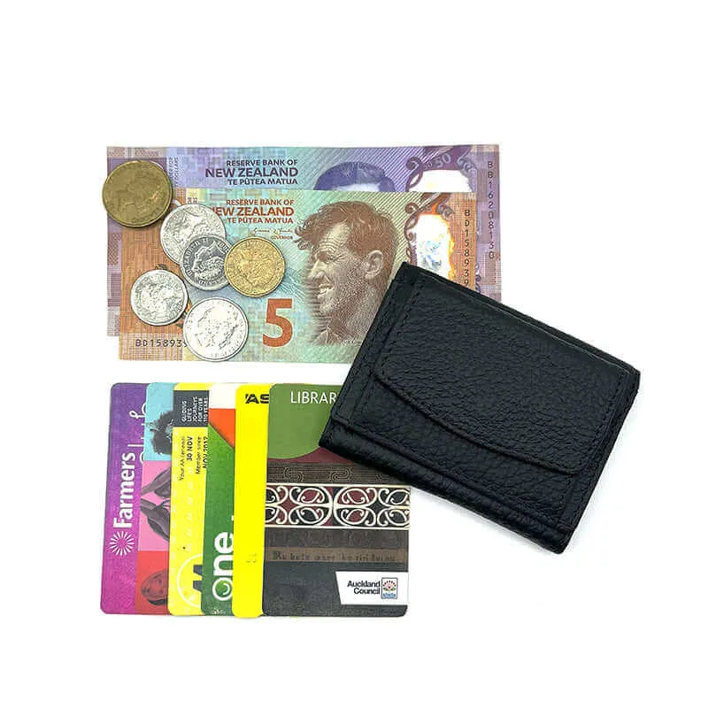 Leather RFID Mini Wallet With Coin Pocket