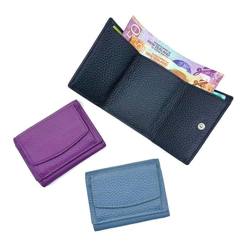 Leather RFID Mini Wallet With Coin Pocket