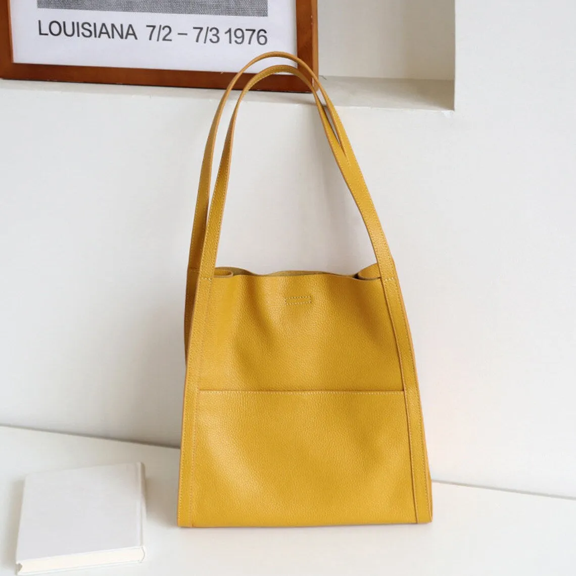 Leather Tote Bag Full Grain Shouler Bag