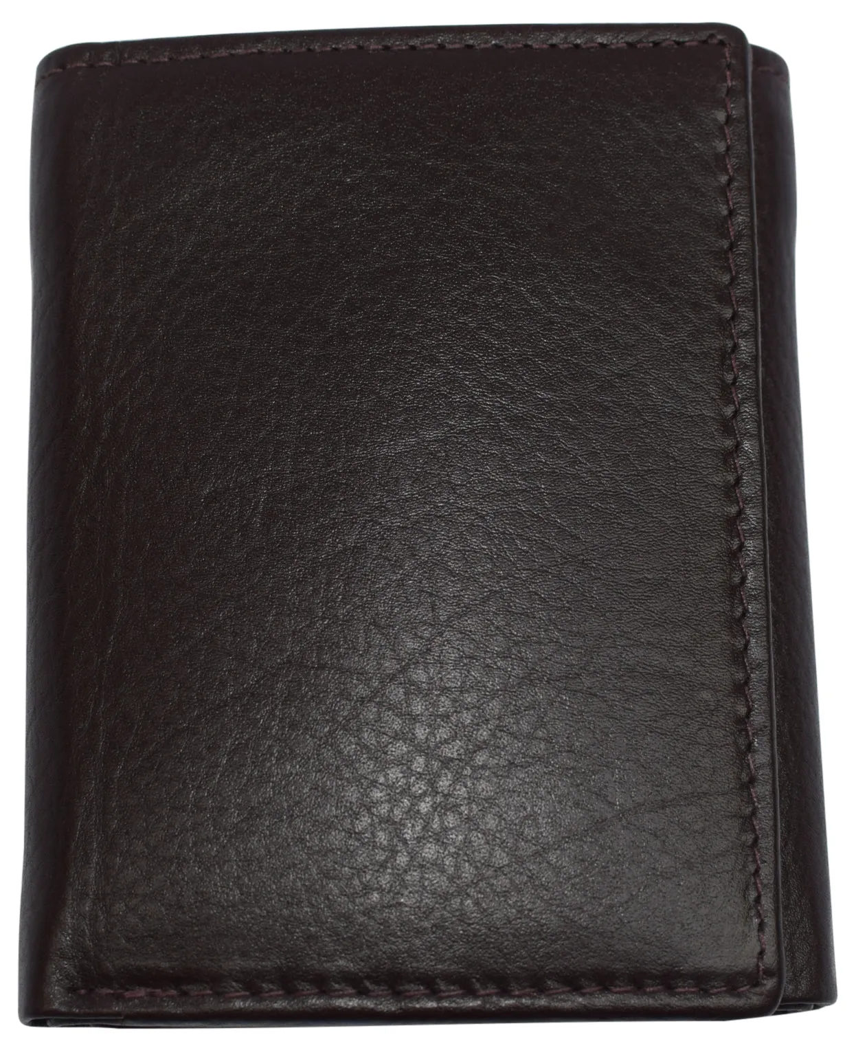 Marshal Men's RFID Blocking Full Grain Leather 2 ID Windows Trifold Wallet