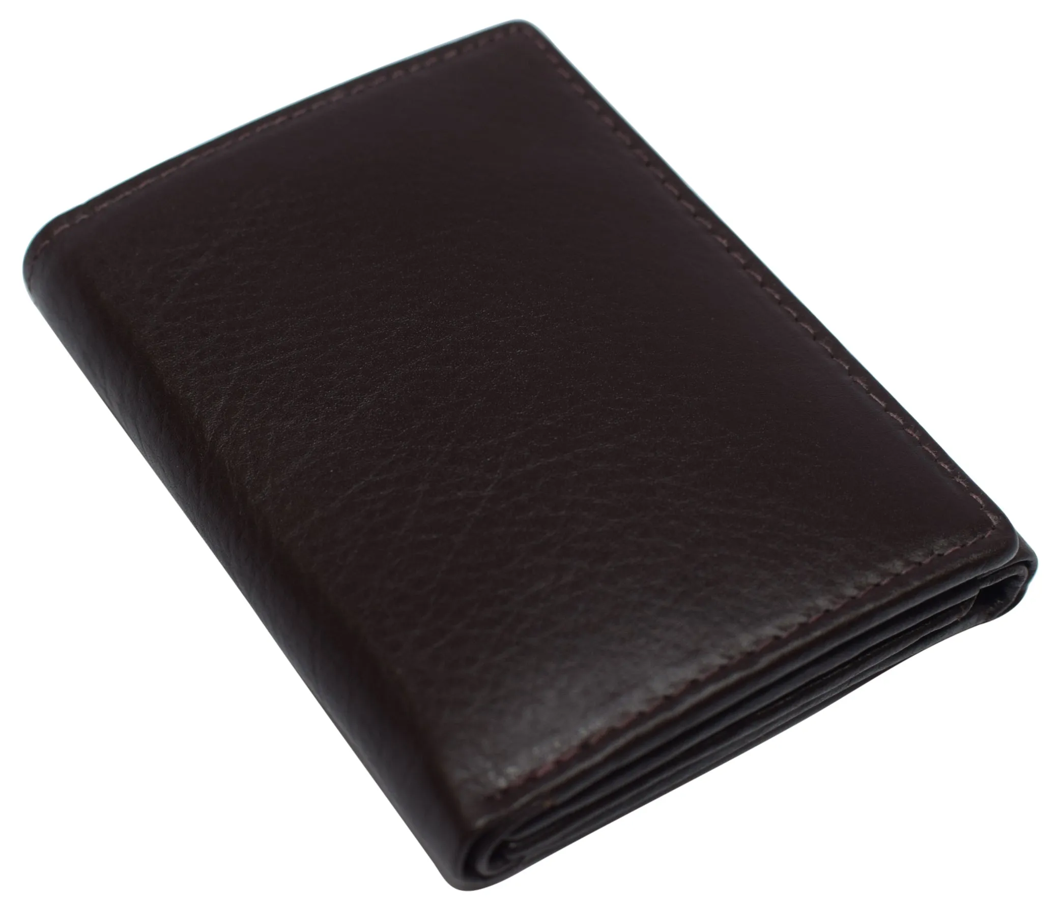 Marshal Men's RFID Blocking Full Grain Leather 2 ID Windows Trifold Wallet