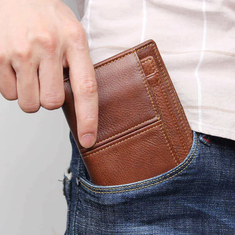 Men's Genuine Leather RFID Wallet NZ