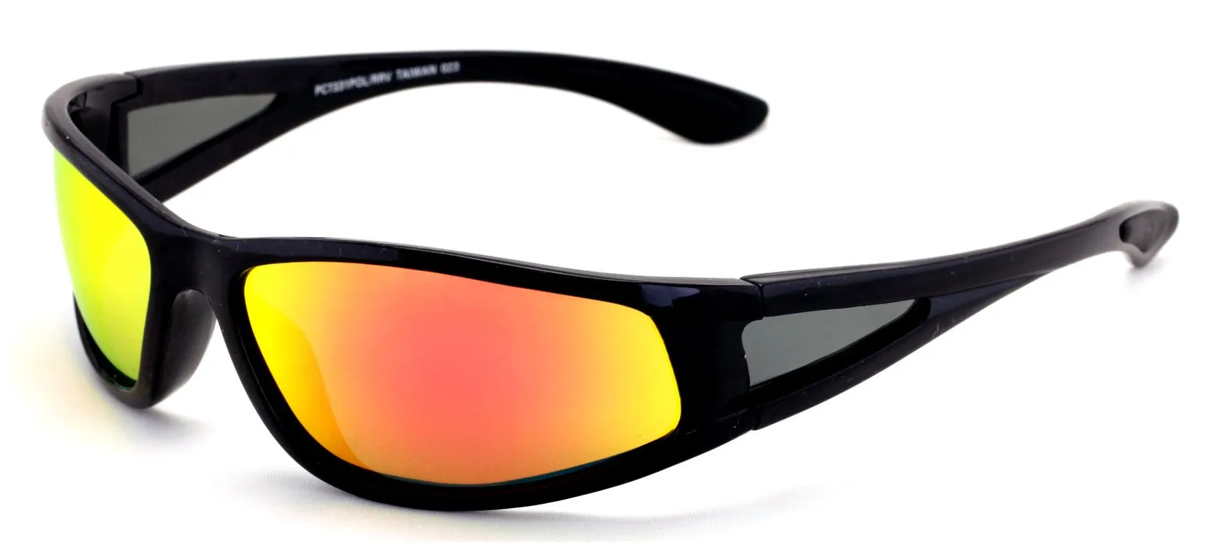 Men's Polycarbonate Polarized Sunglasses - Wrap Around Shielded Shade