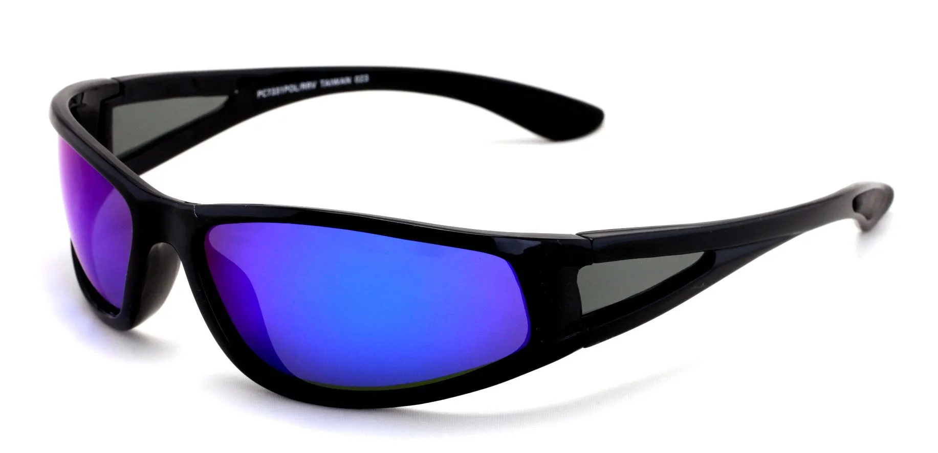 Men's Polycarbonate Polarized Sunglasses - Wrap Around Shielded Shade