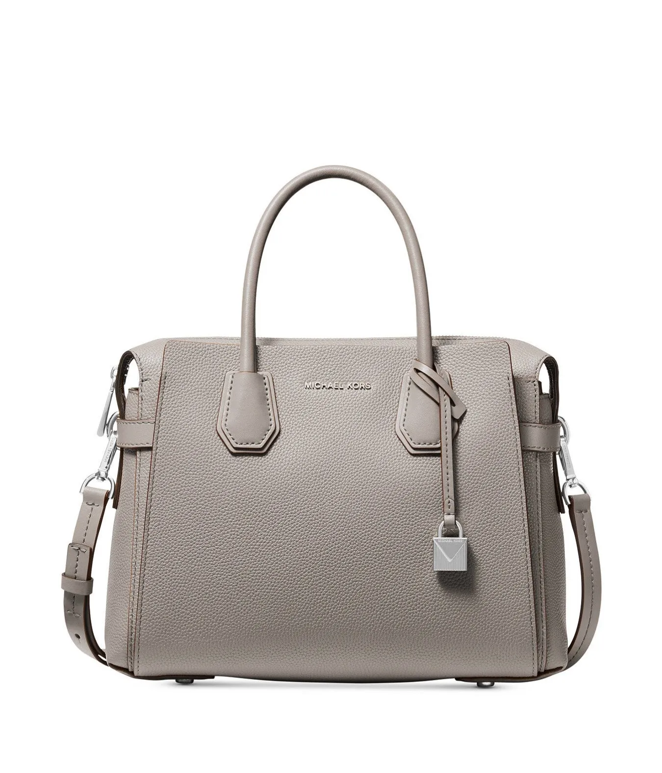 Michael Kors Mercer Belted Pebble Leather Satchel