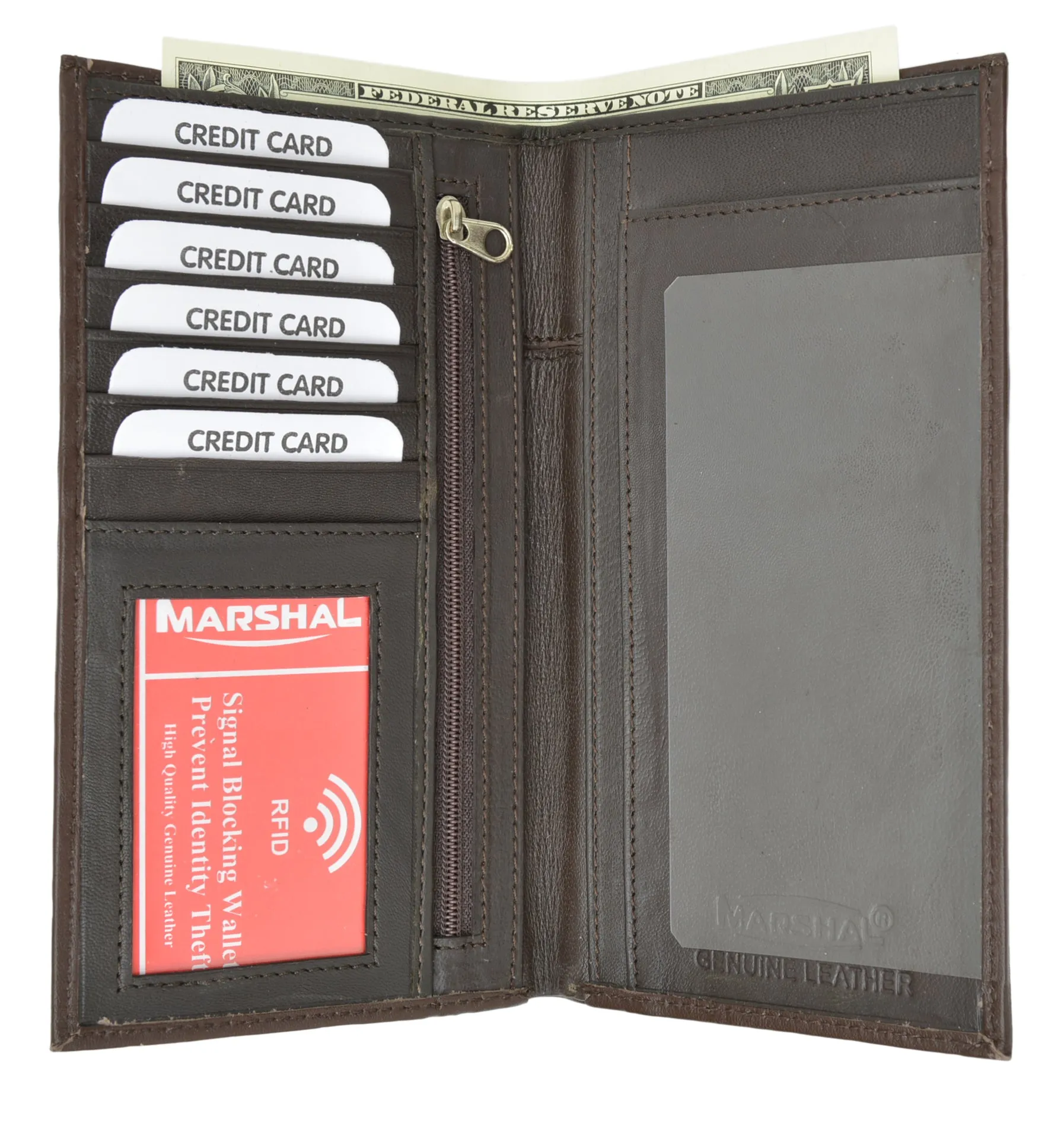 New Leather Checkbook Cover Card Holder Wallet W/ ID Window Unisex RFID Blocking