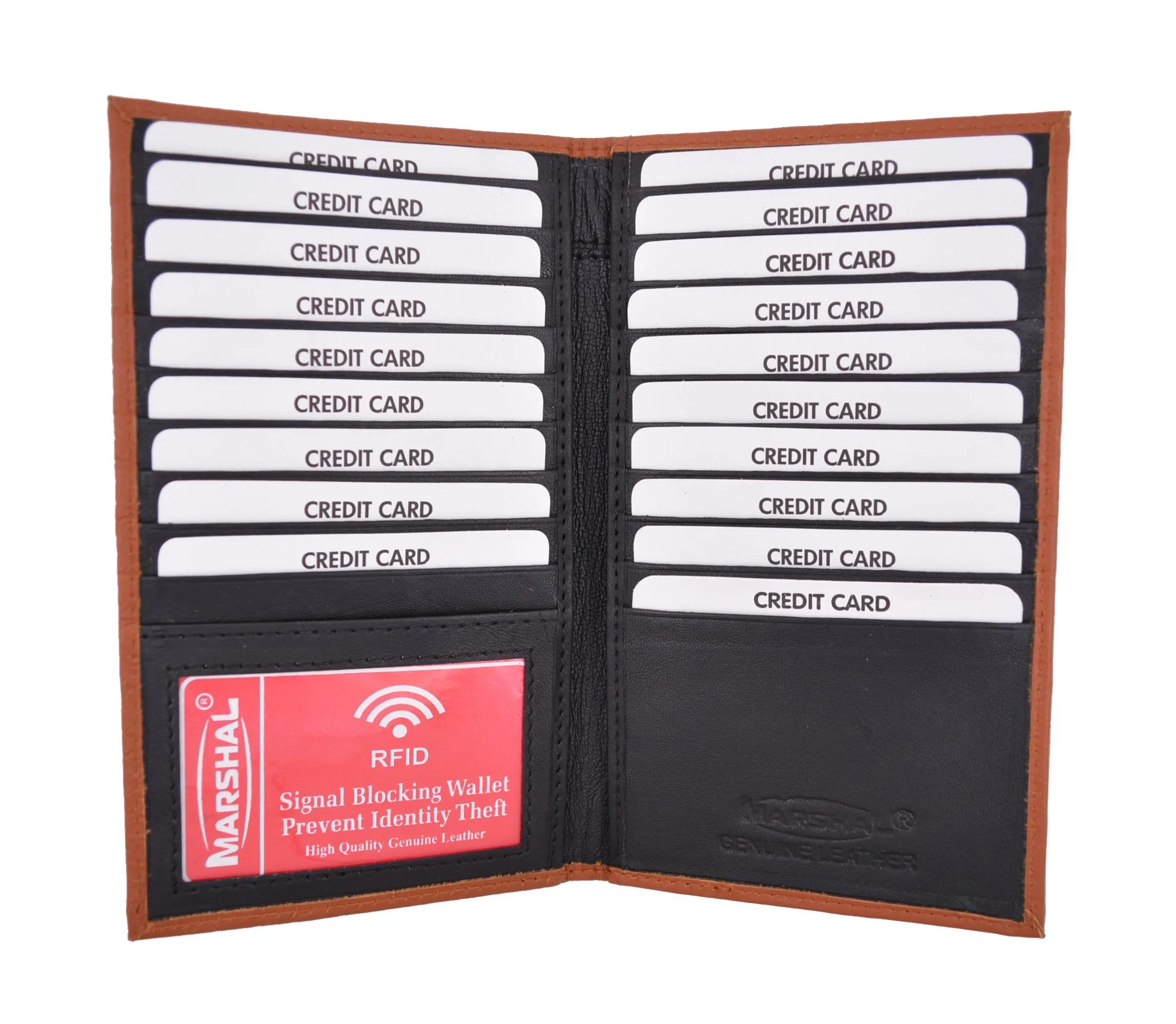 New RFID Blocking Premium Genuine Crocodile Pattern Leather Bifold Credit Card ID Holder RFIDP1529CR