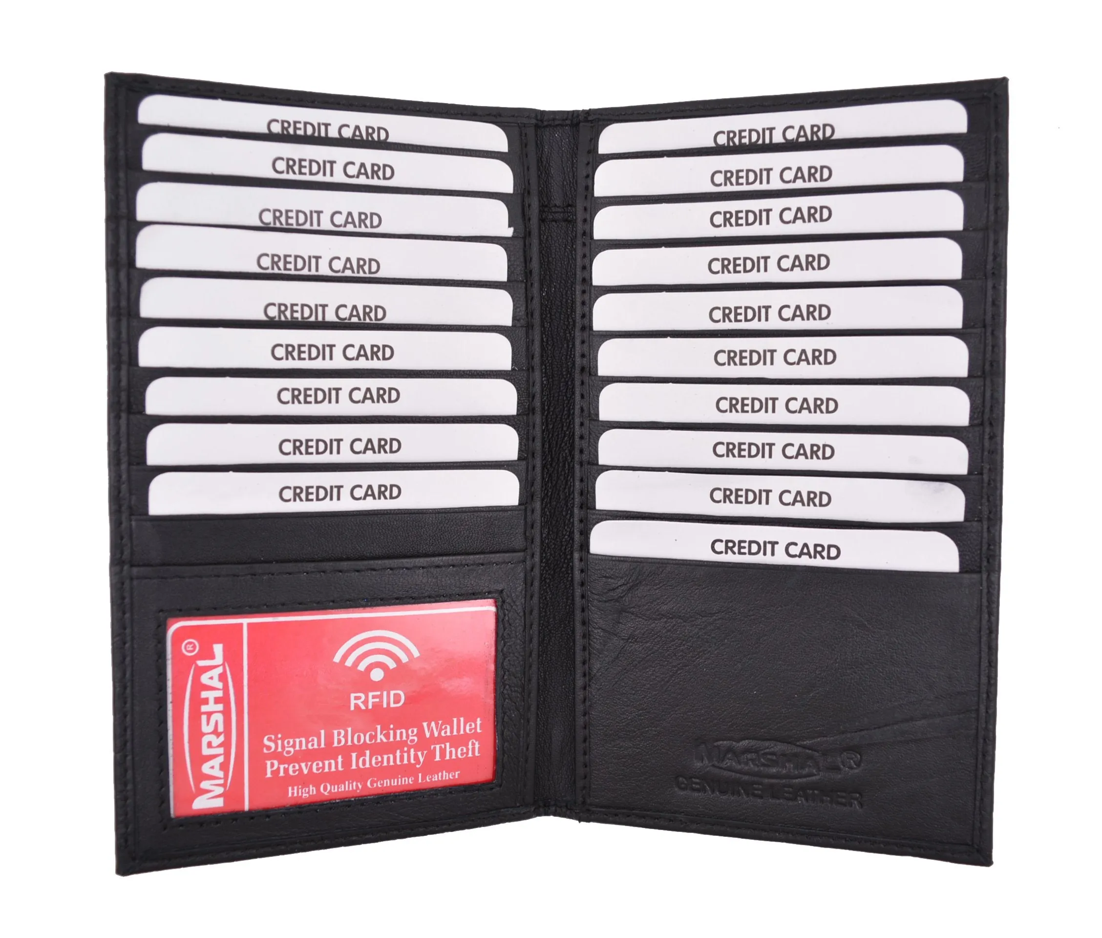 New RFID Blocking Premium Genuine Crocodile Pattern Leather Bifold Credit Card ID Holder RFIDP1529CR