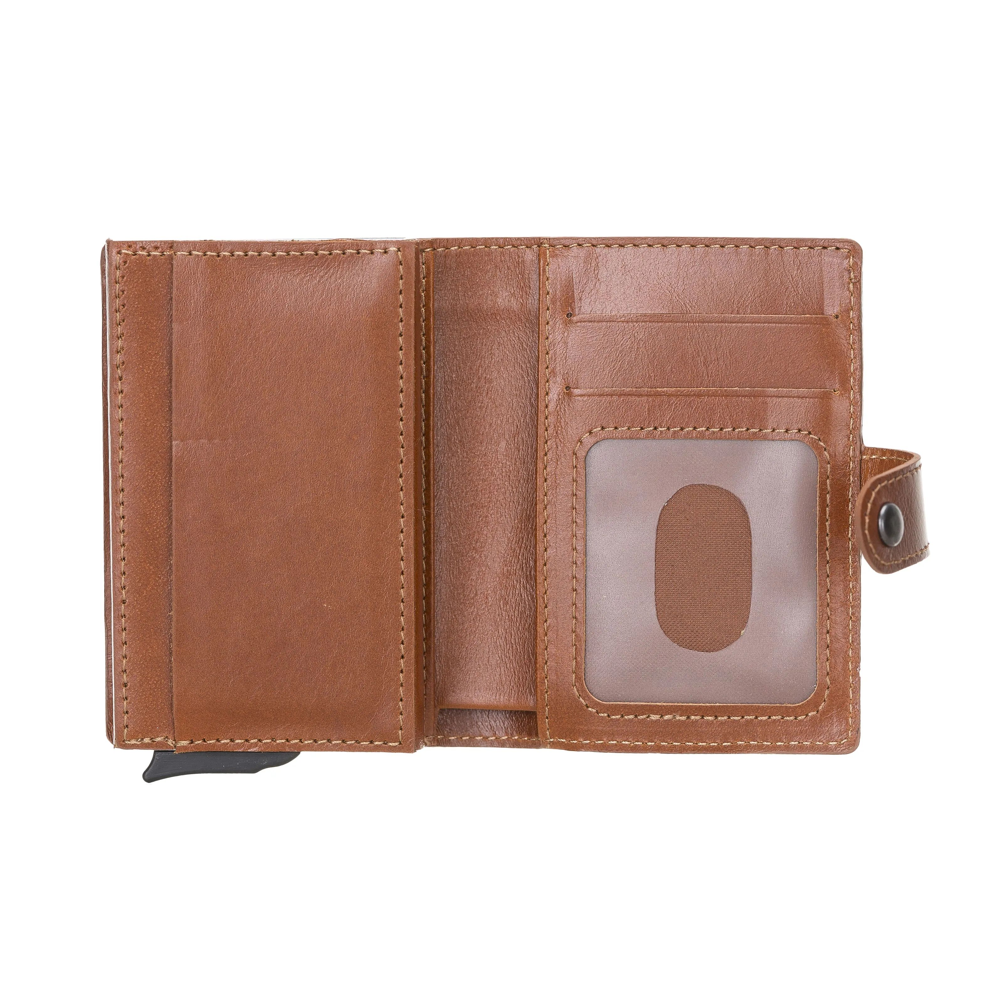 Premium RFID Blocking Leather Pop-Up AirTag Card Holder and Wallet