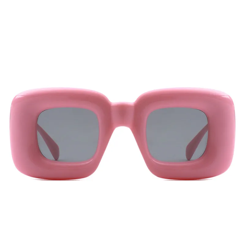 Rayne - Oversized Chunky Square Thick Frame Sunglasses