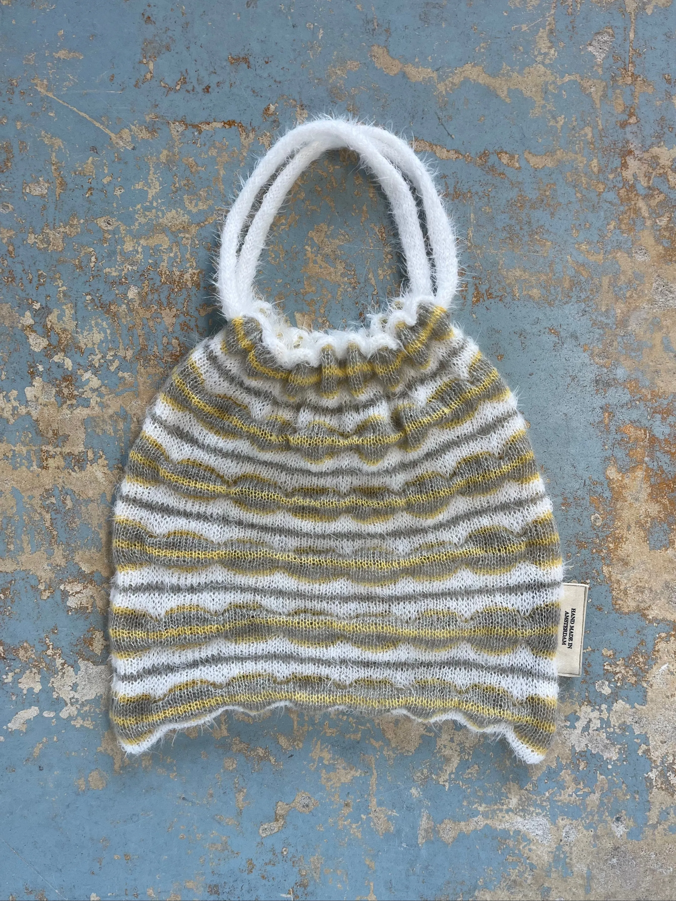 Reversible Knitted Bag Yellow