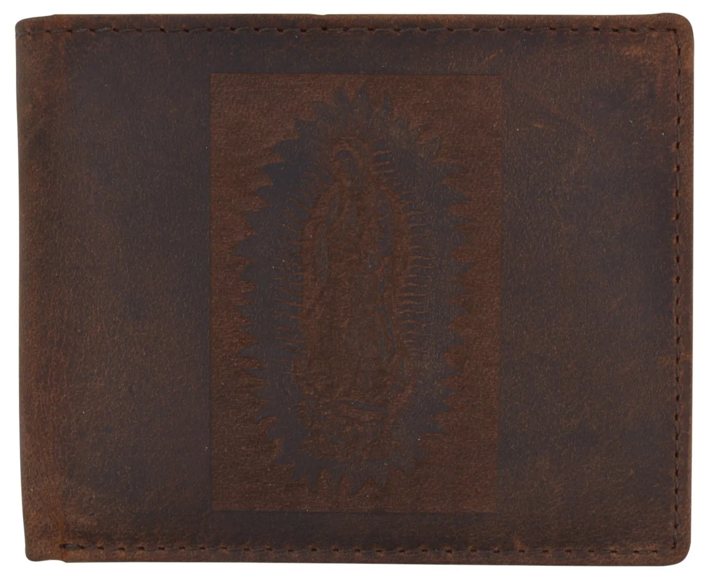 RFID Rustic Men Wallet-Guadalupe Virgin Design Craft Stamp