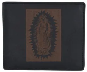 RFID Rustic Men Wallet-Guadalupe Virgin Design Craft Stamp