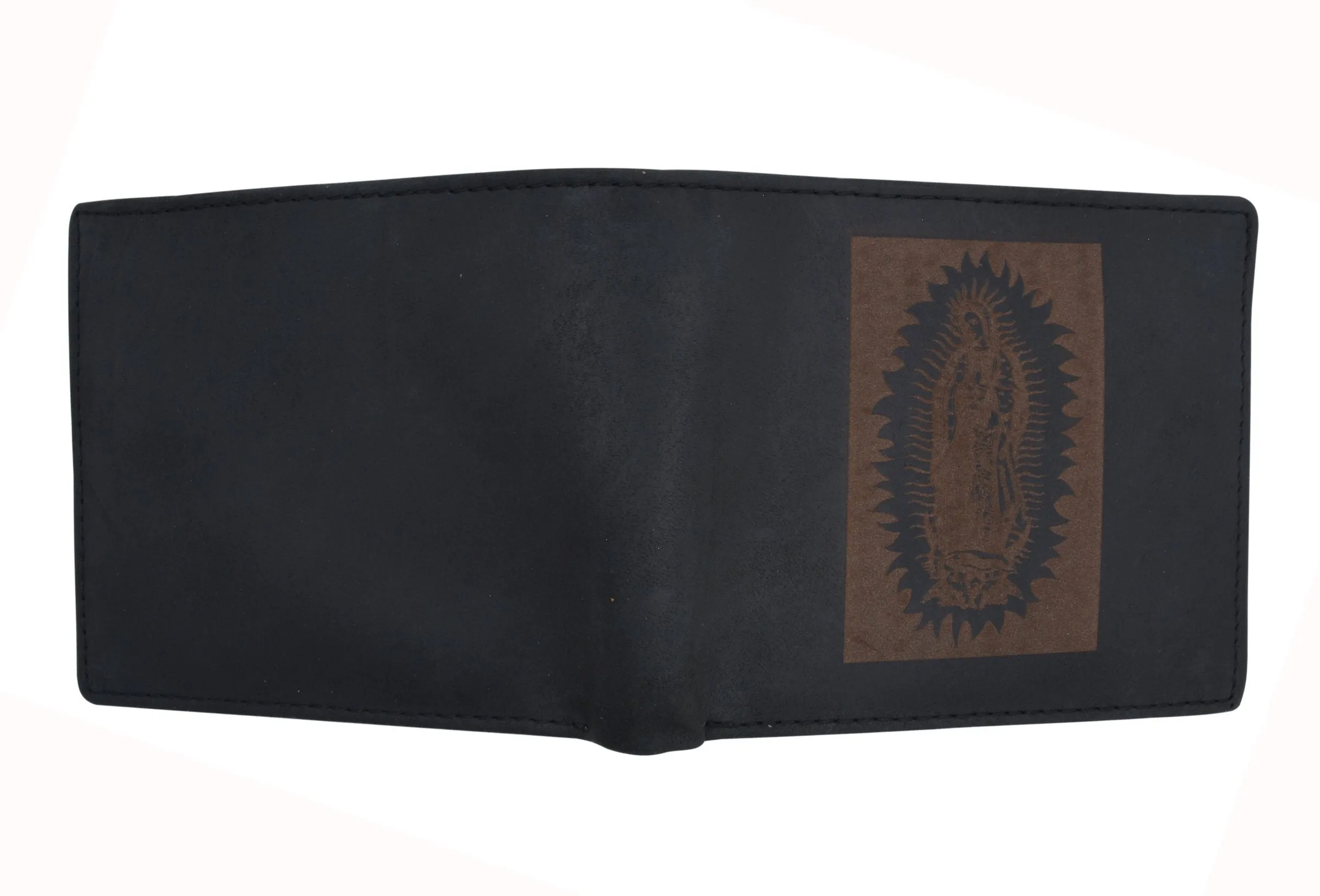 RFID Rustic Men Wallet-Guadalupe Virgin Design Craft Stamp