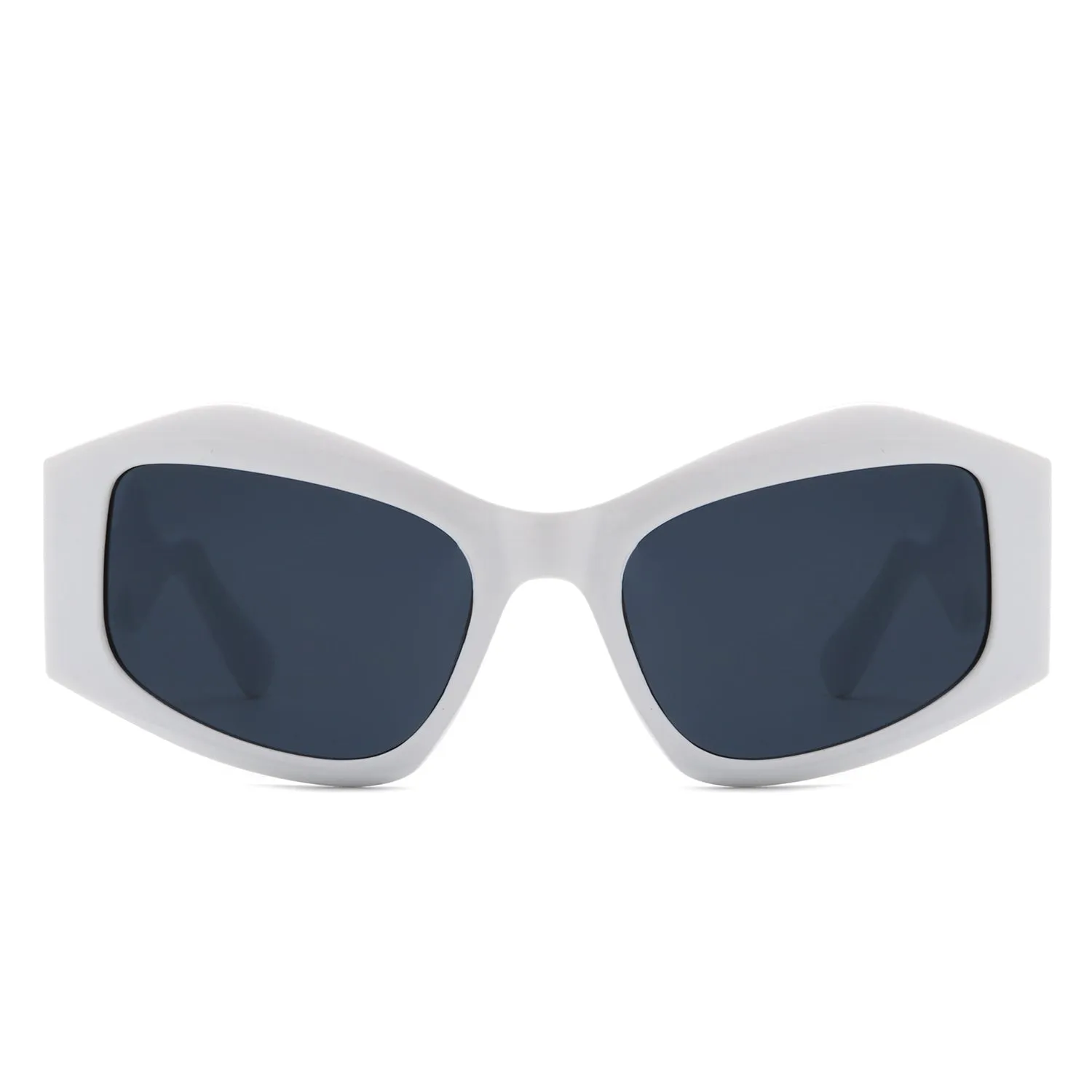 Shimmerz - Oversized Square Irregular Wavy Temple Sunglasses