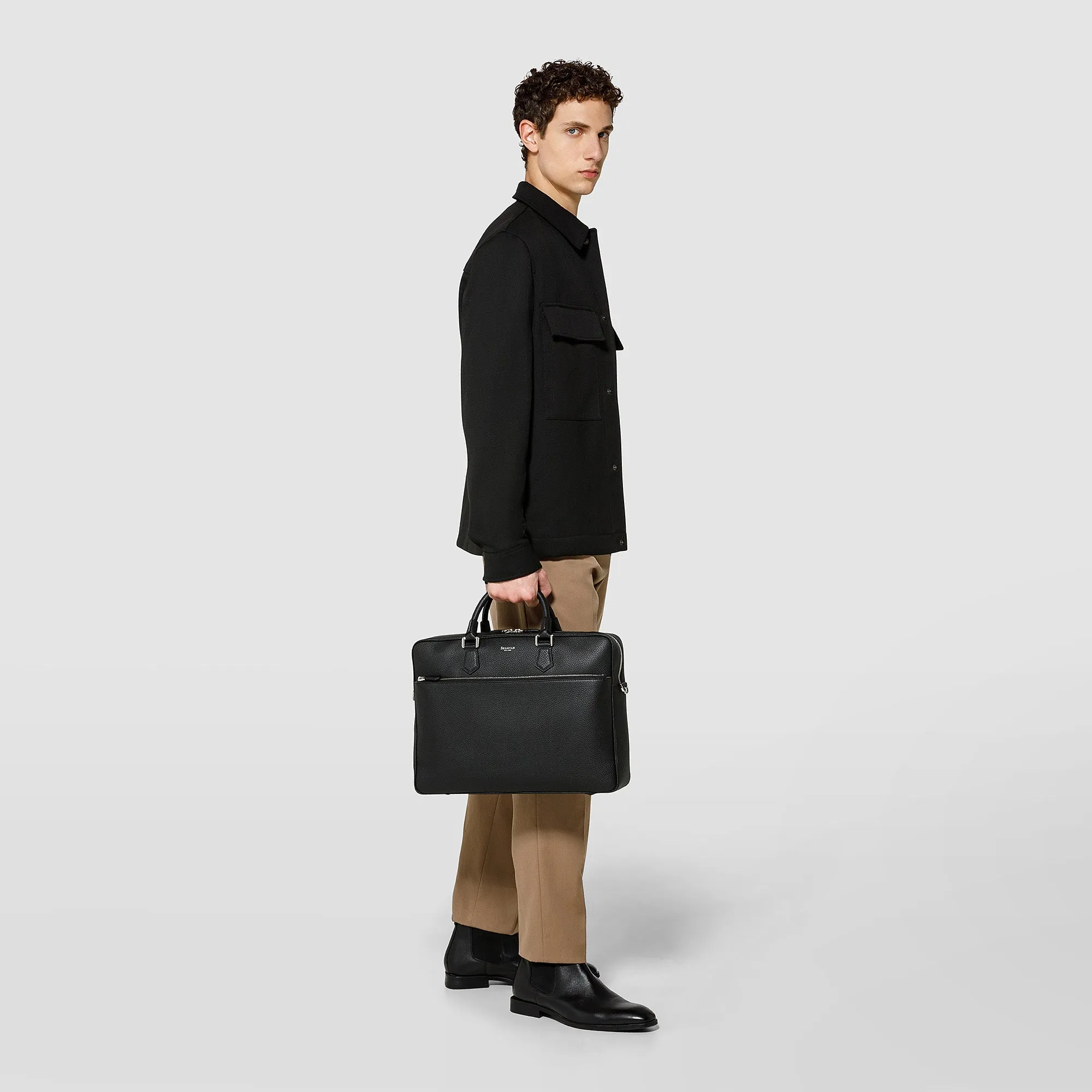 SLIM BRIEFCASE IN CACHEMIRE LEATHER